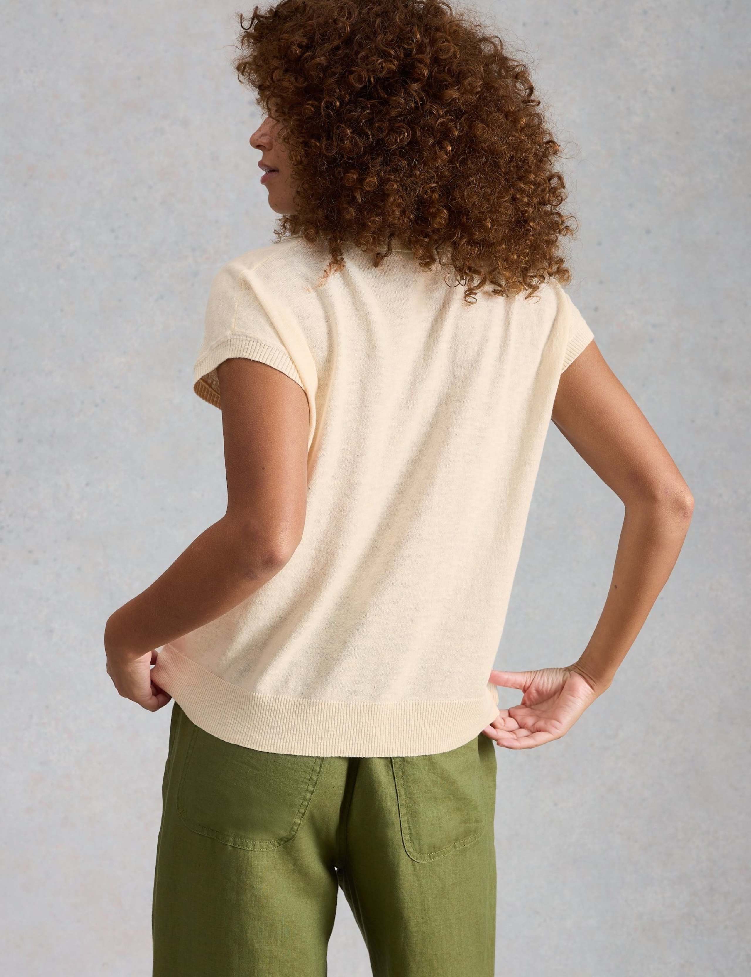 Cotton Rich Top With Linen 3 of 6