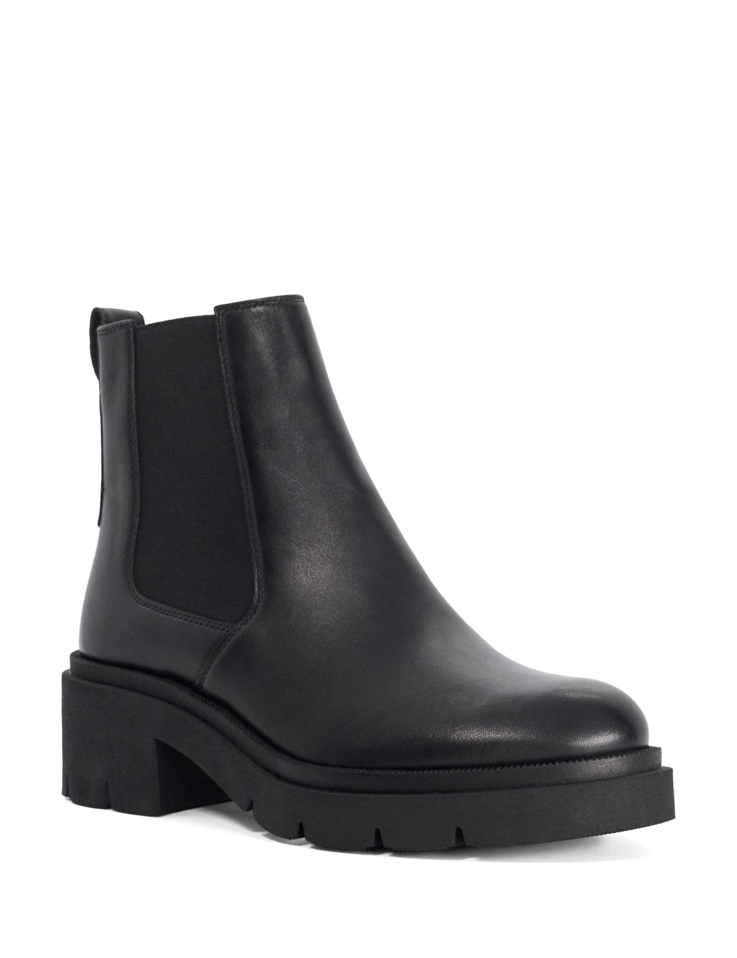 Leather Chunky Chelsea Block Heel Ankle Boots 4 of 6