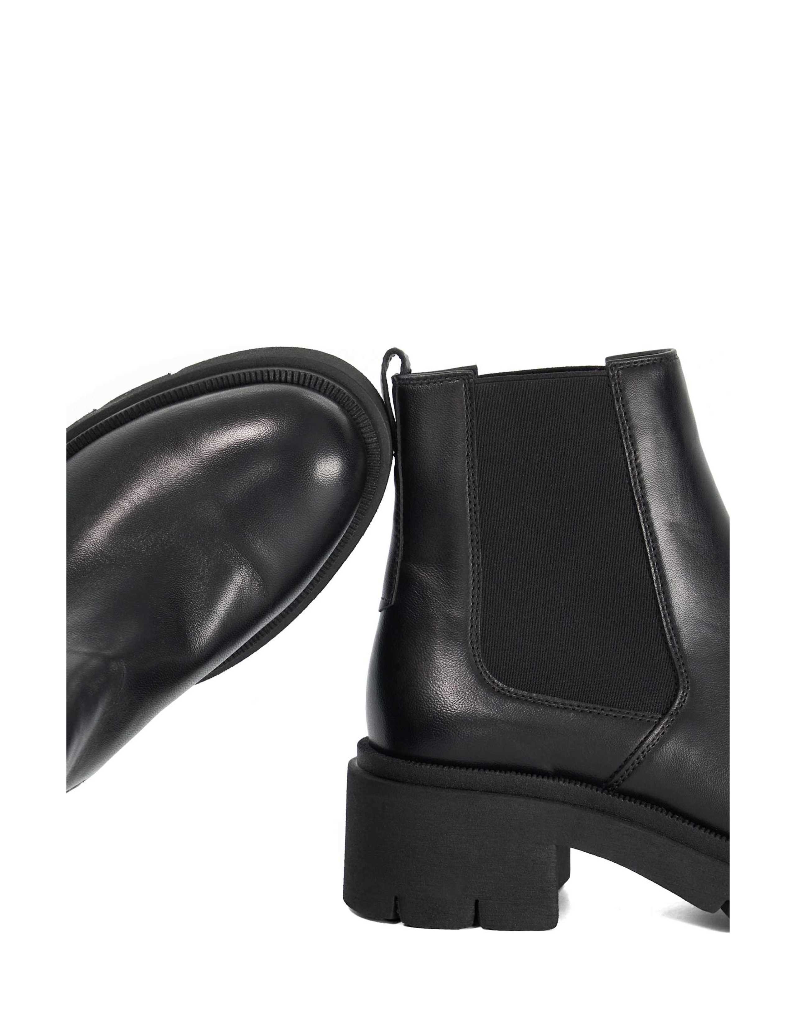 Leather Chunky Chelsea Block Heel Ankle Boots 5 of 6