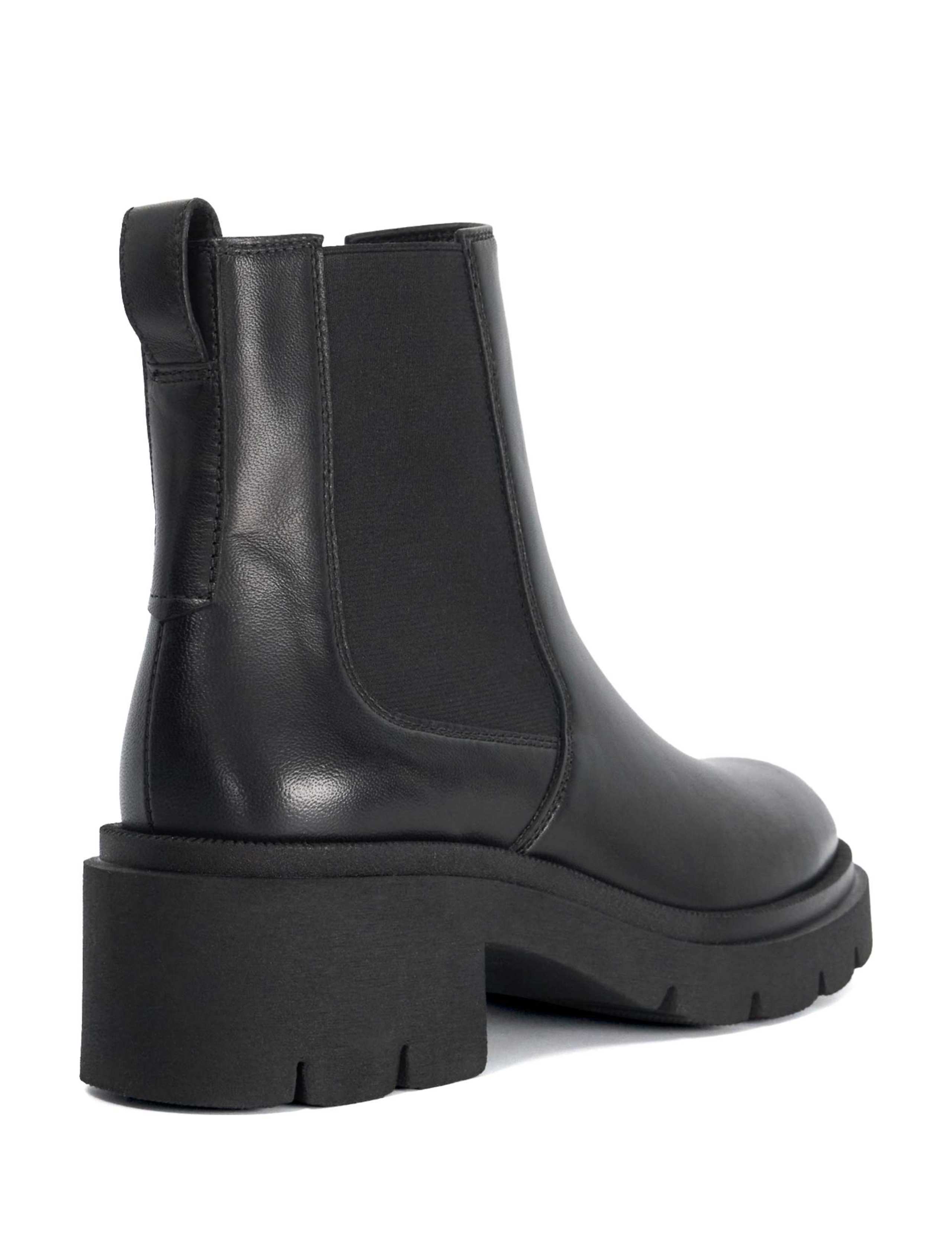 Leather Chunky Chelsea Block Heel Ankle Boots 6 of 6