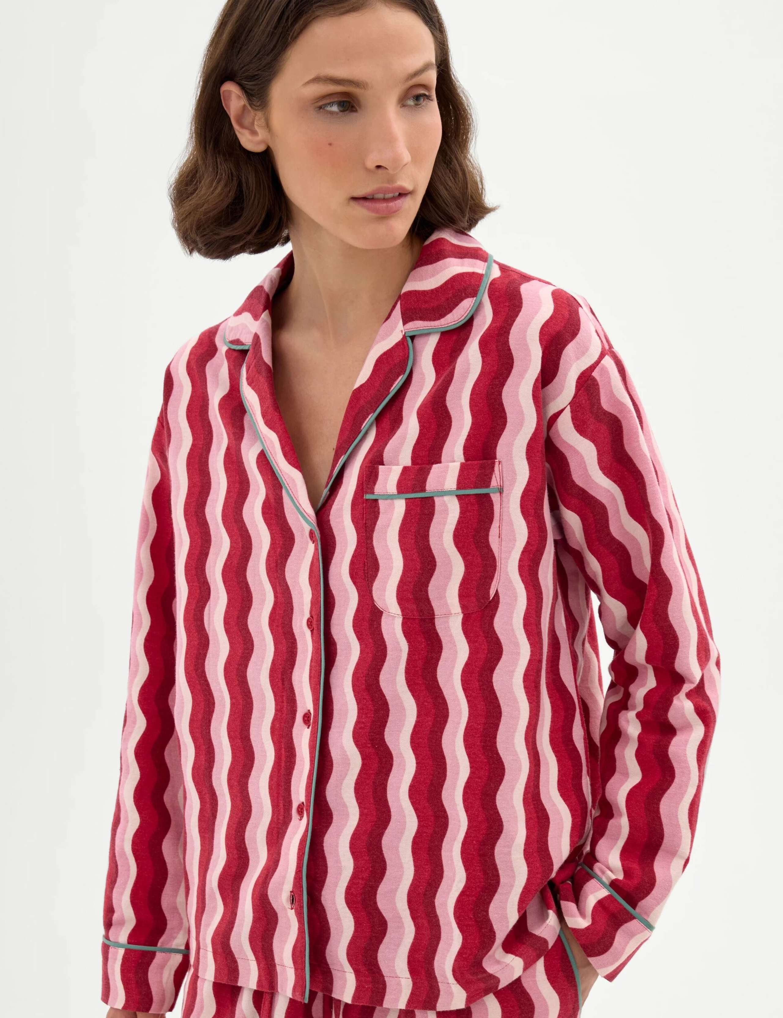 Brushed Cotton Rever Collar Pyjama Set 5 of 7