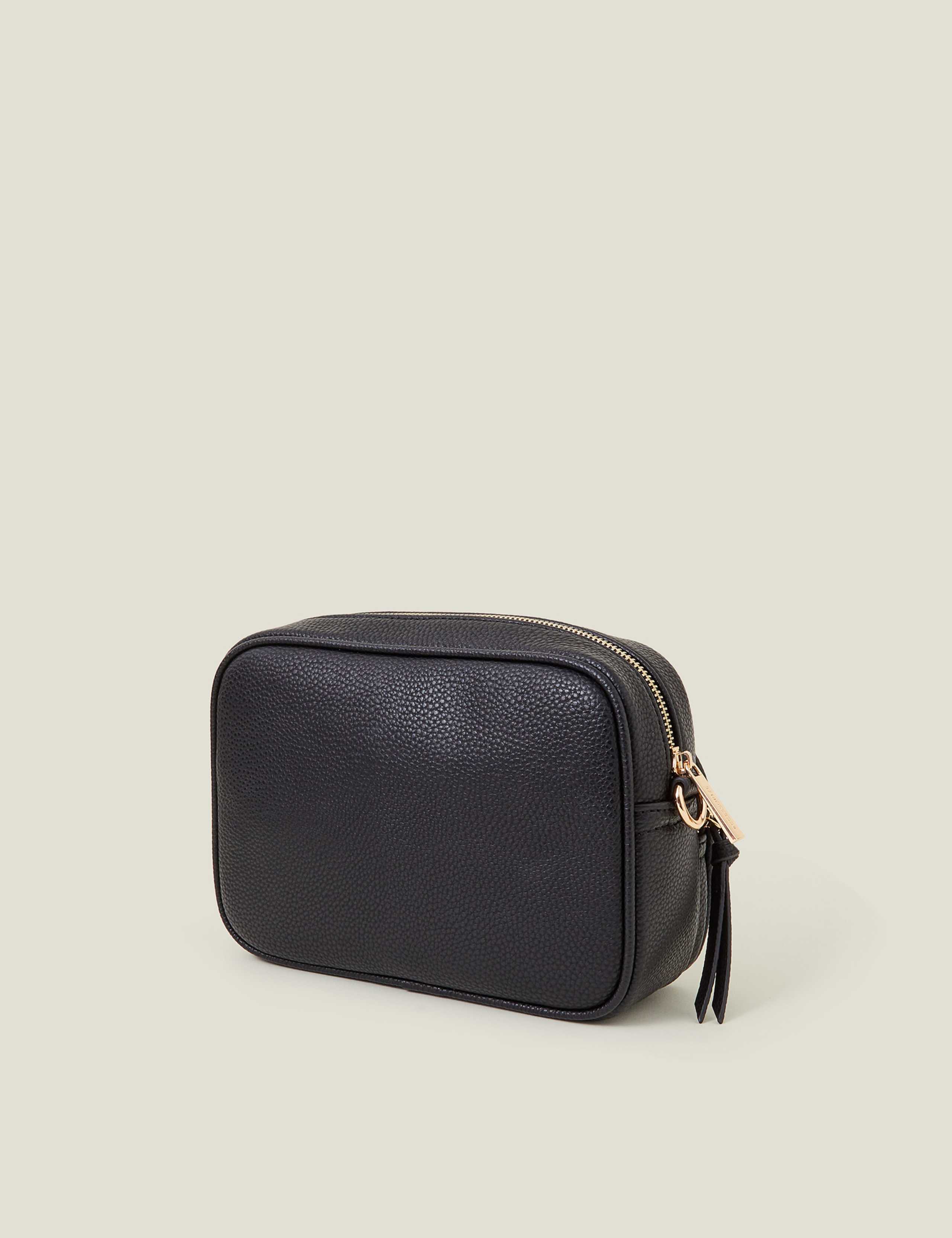 Faux Leather Double Zip Cross Body Camera Bag 5 of 5
