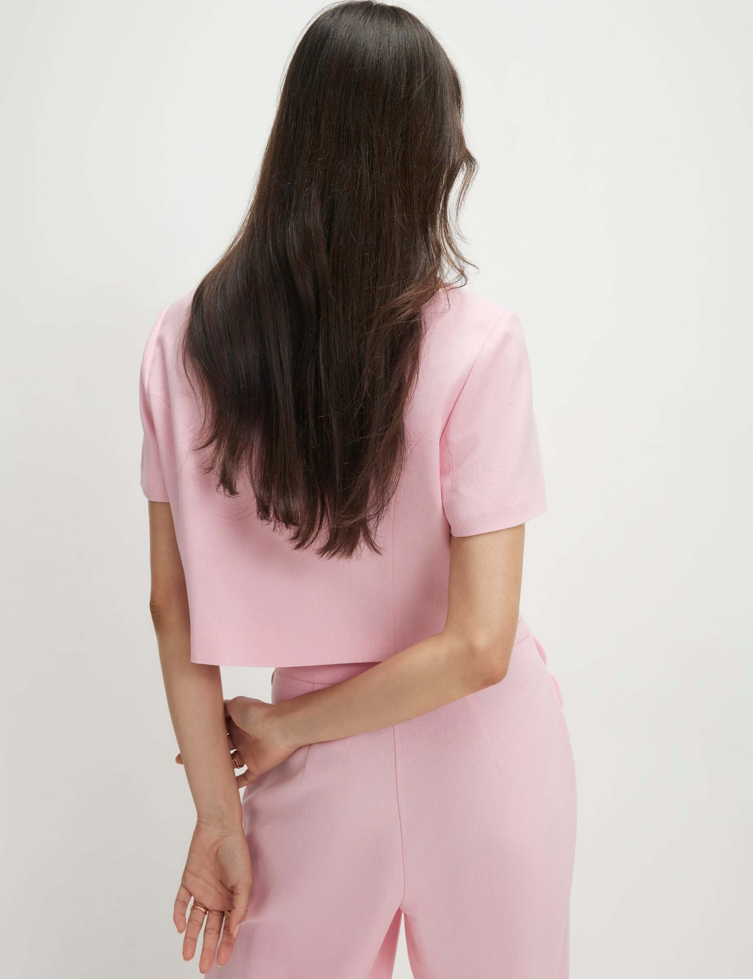Linen Rich Scallop Collar Short Jacket 4 of 4