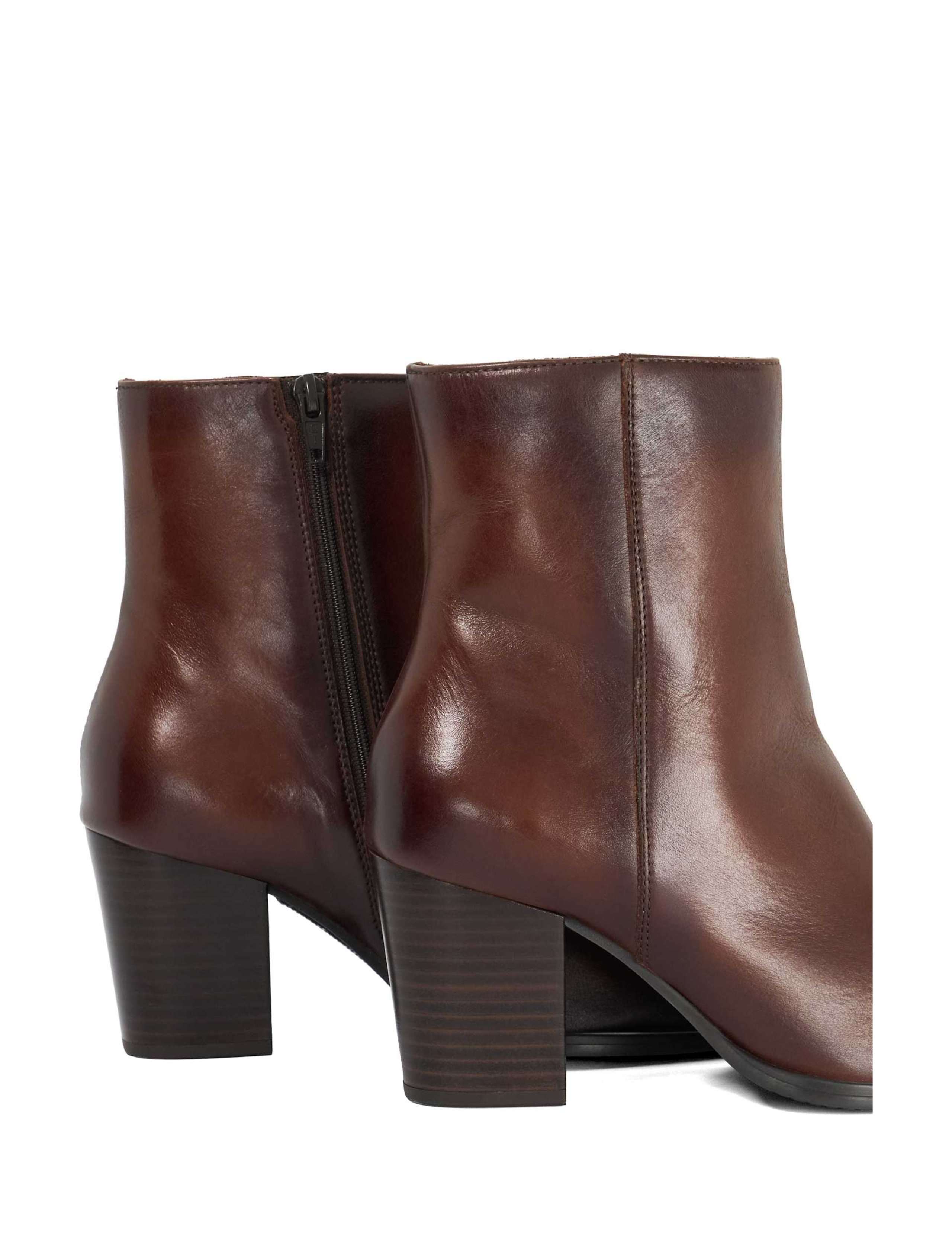 Leather Block Heel Ankle Boots 4 of 5