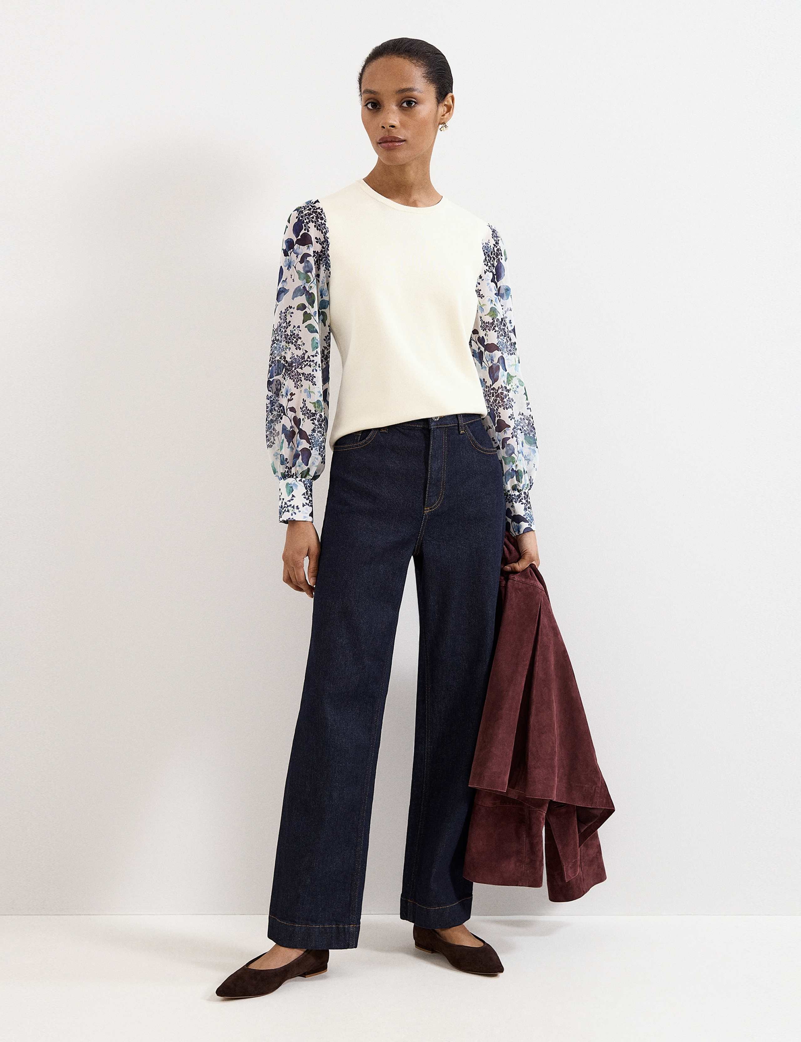 Cotton Blend Floral Puff Sleeve Top 5 of 6