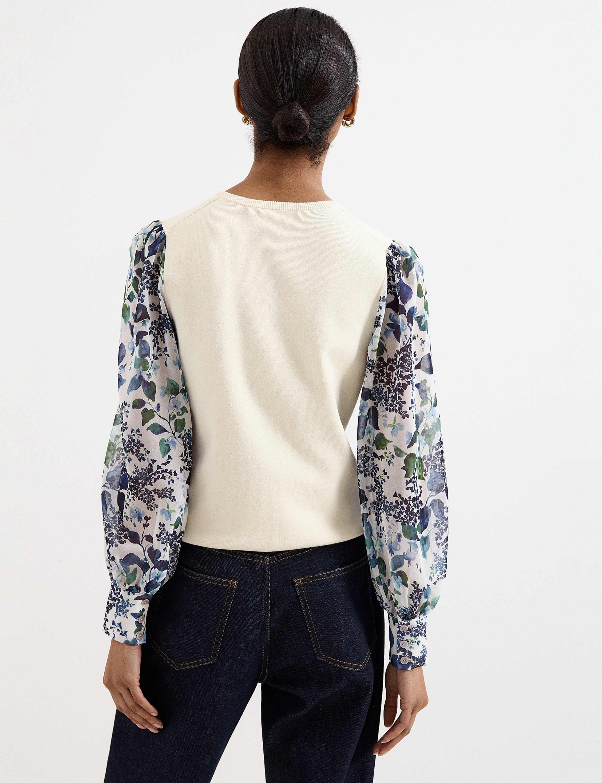 Cotton Blend Floral Puff Sleeve Top 6 of 6