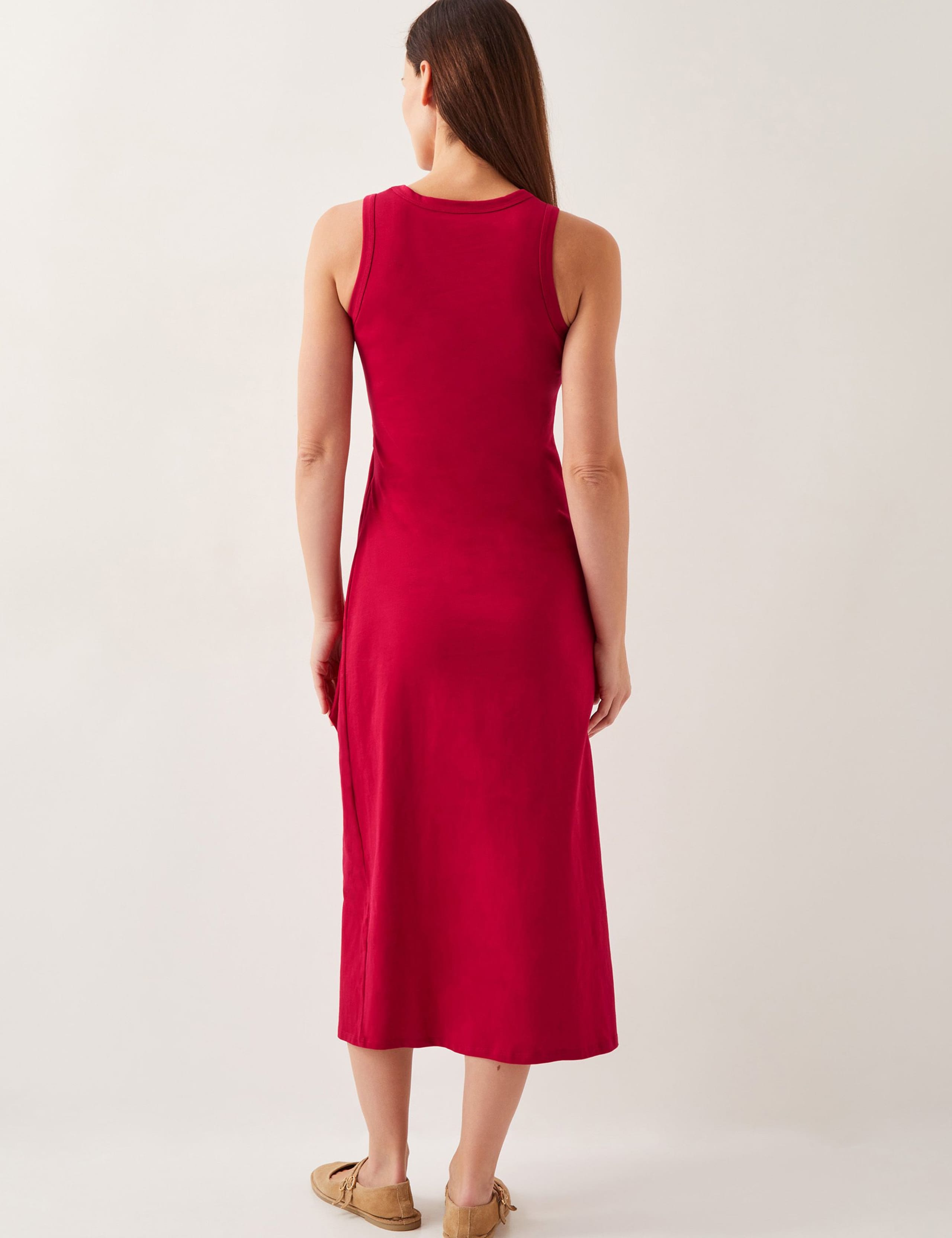 Pure Cotton Tie Waist Midi Column Dress 3 of 5