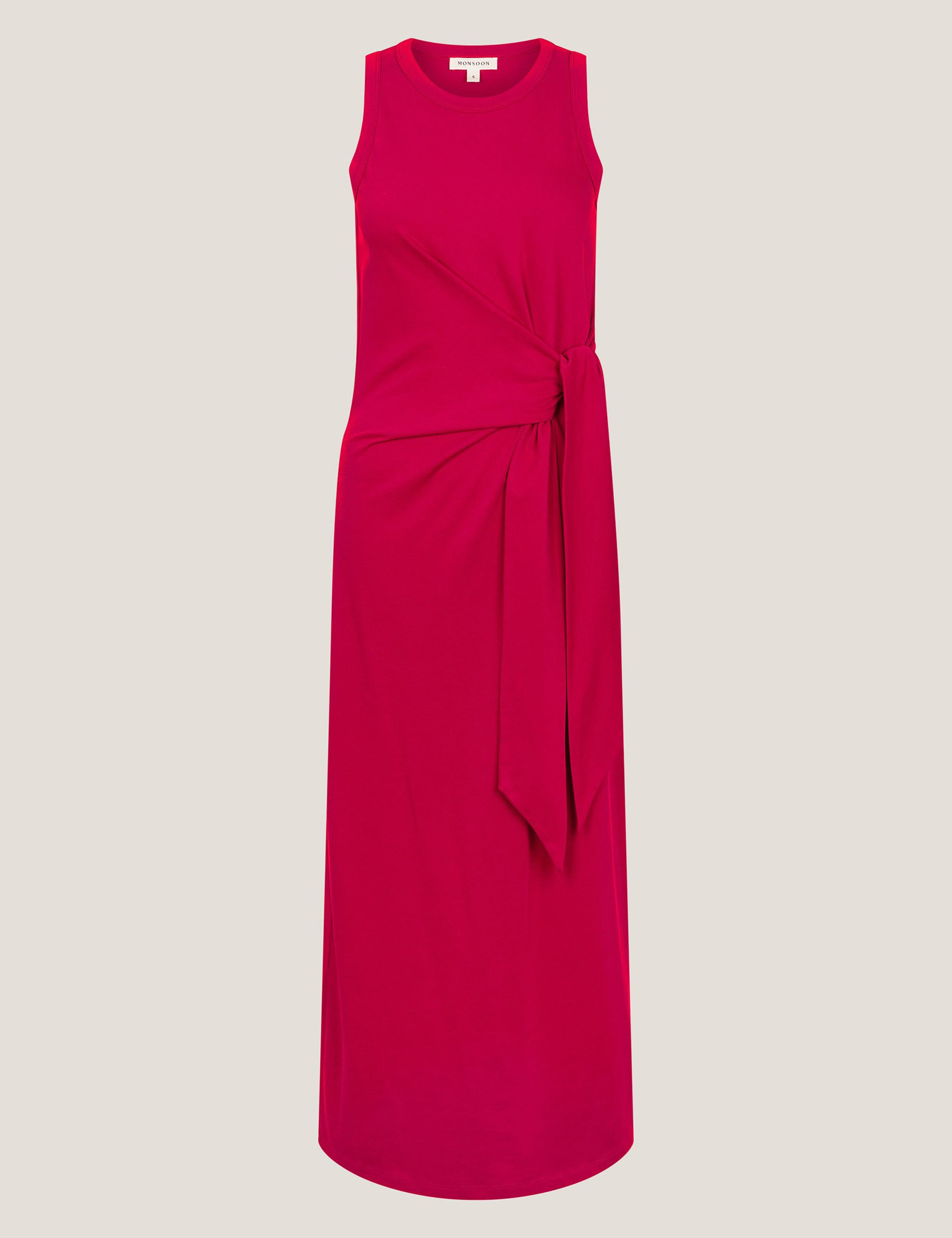 Pure Cotton Tie Waist Midi Column Dress 2 of 5