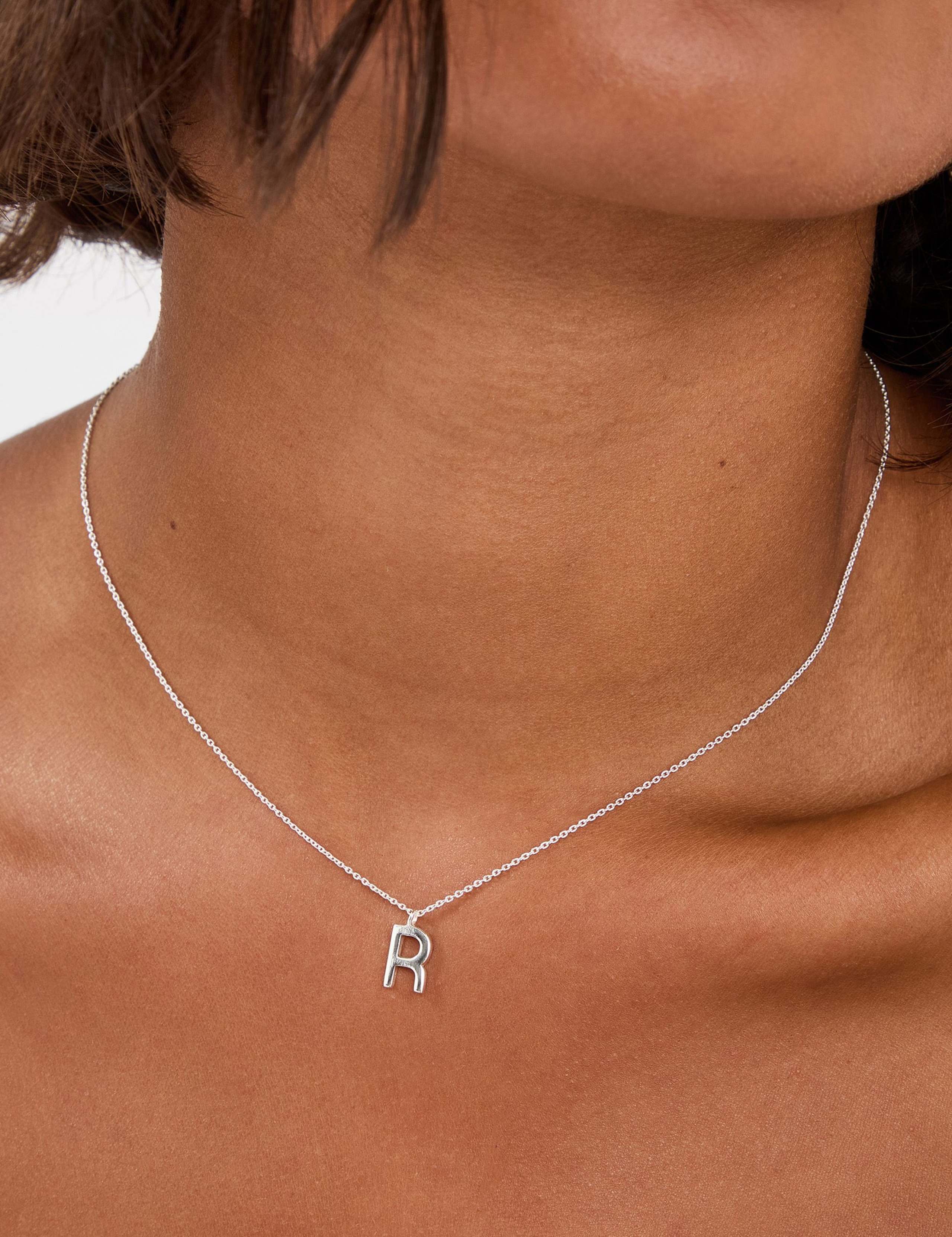 Sterling Silver Initial Pendant Necklace 1 of 7