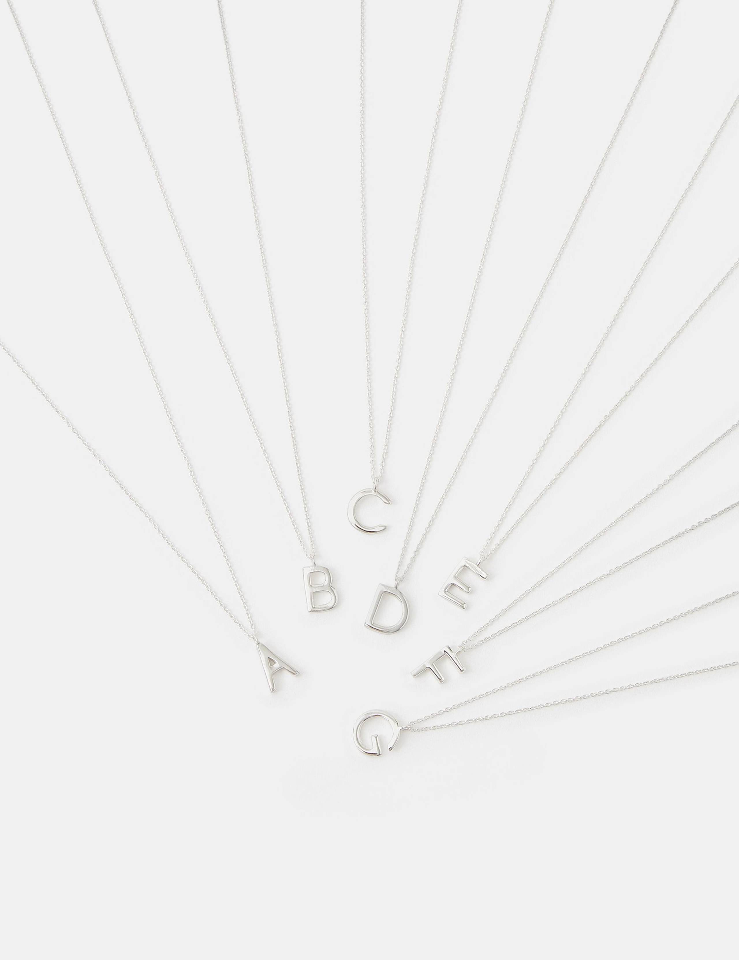 Sterling Silver Initial Pendant Necklace 4 of 7