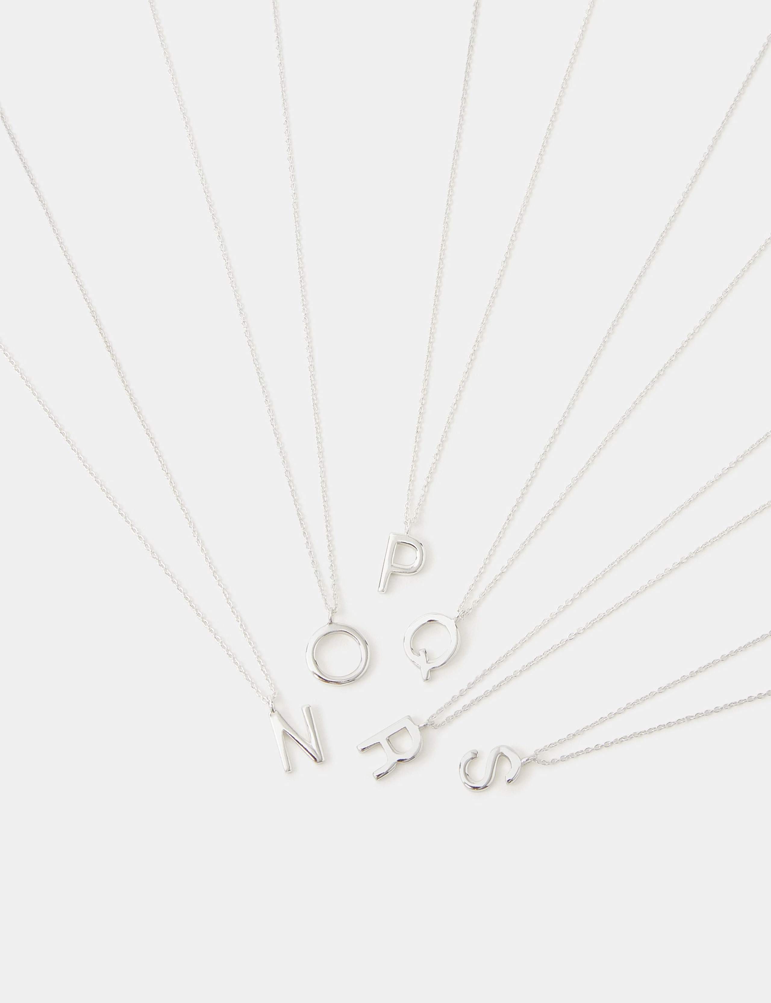 Sterling Silver Initial Pendant Necklace 6 of 7