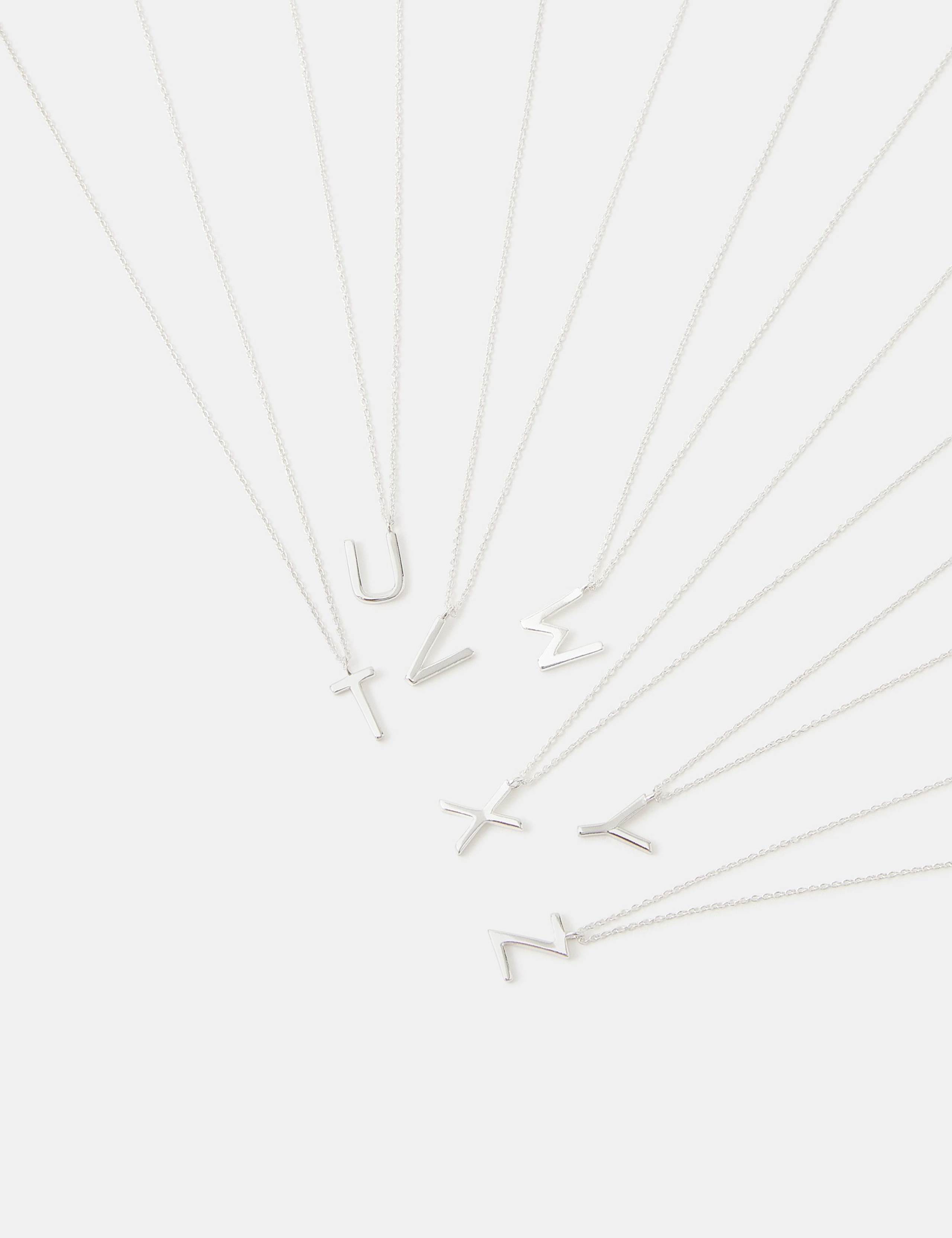 Sterling Silver Initial Pendant Necklace 7 of 7