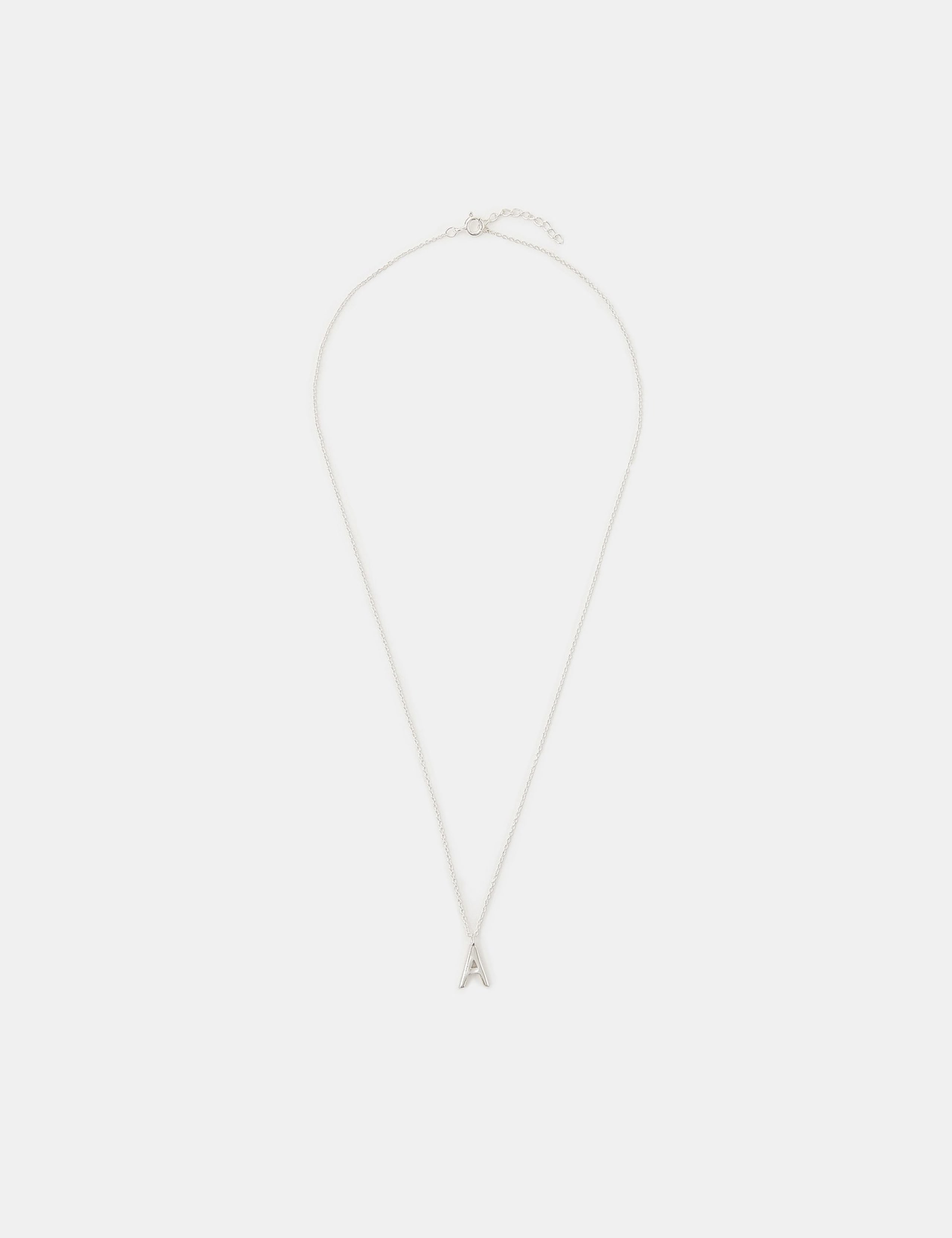 Sterling Silver Initial Pendant Necklace 2 of 7