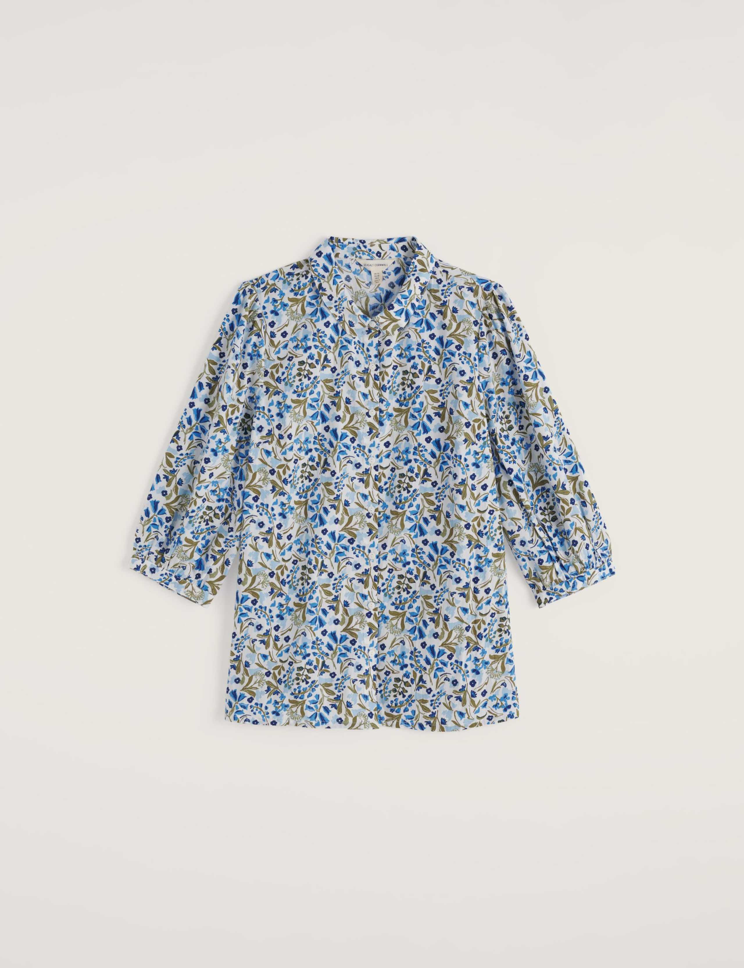 Pure Cotton Floral Collared Blouse 2 of 5