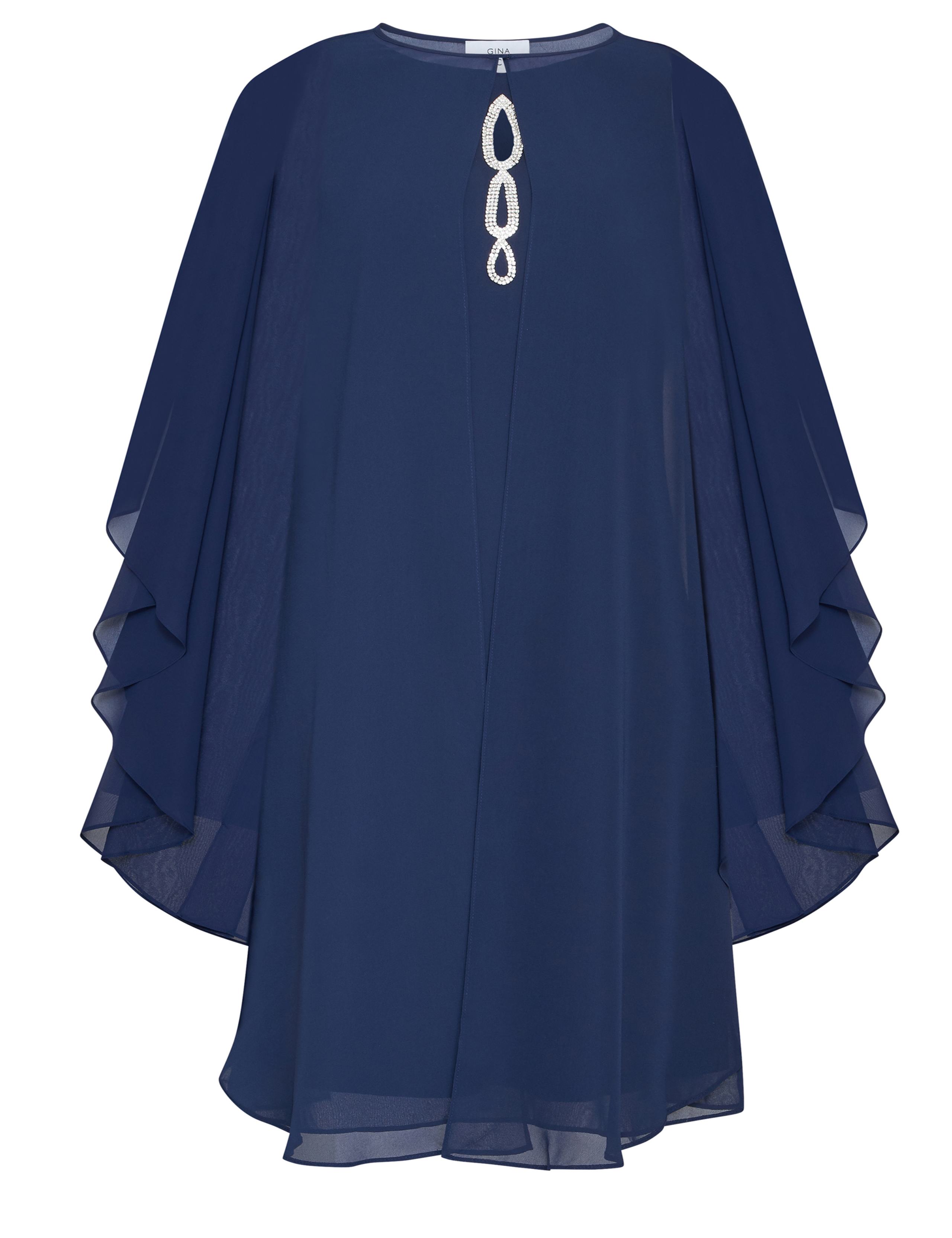Chiffon Embellished Shift Dress with Cape | Gina Bacconi | M&S
