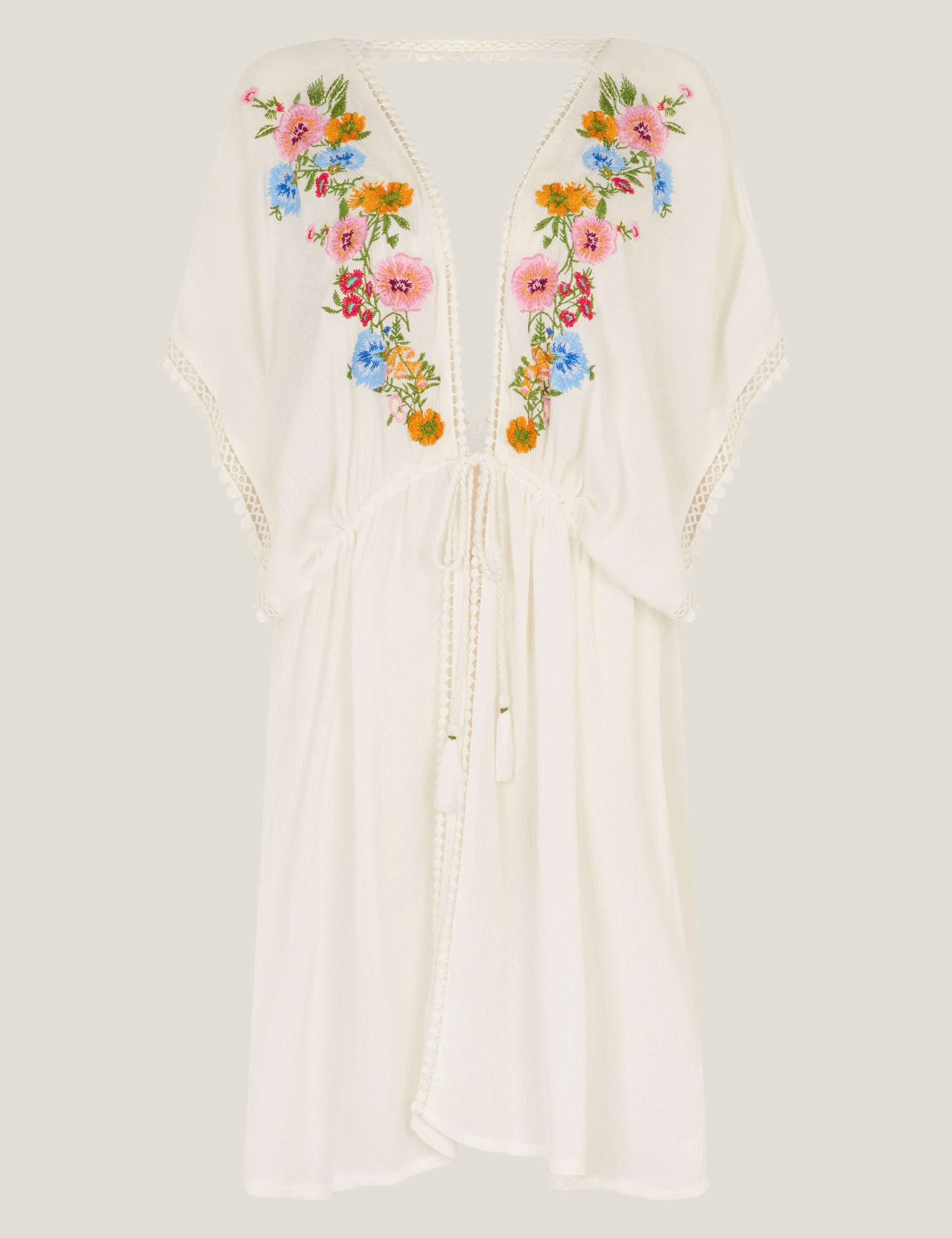 Floral Embroidered Mini Kaftan Dress 2 of 4