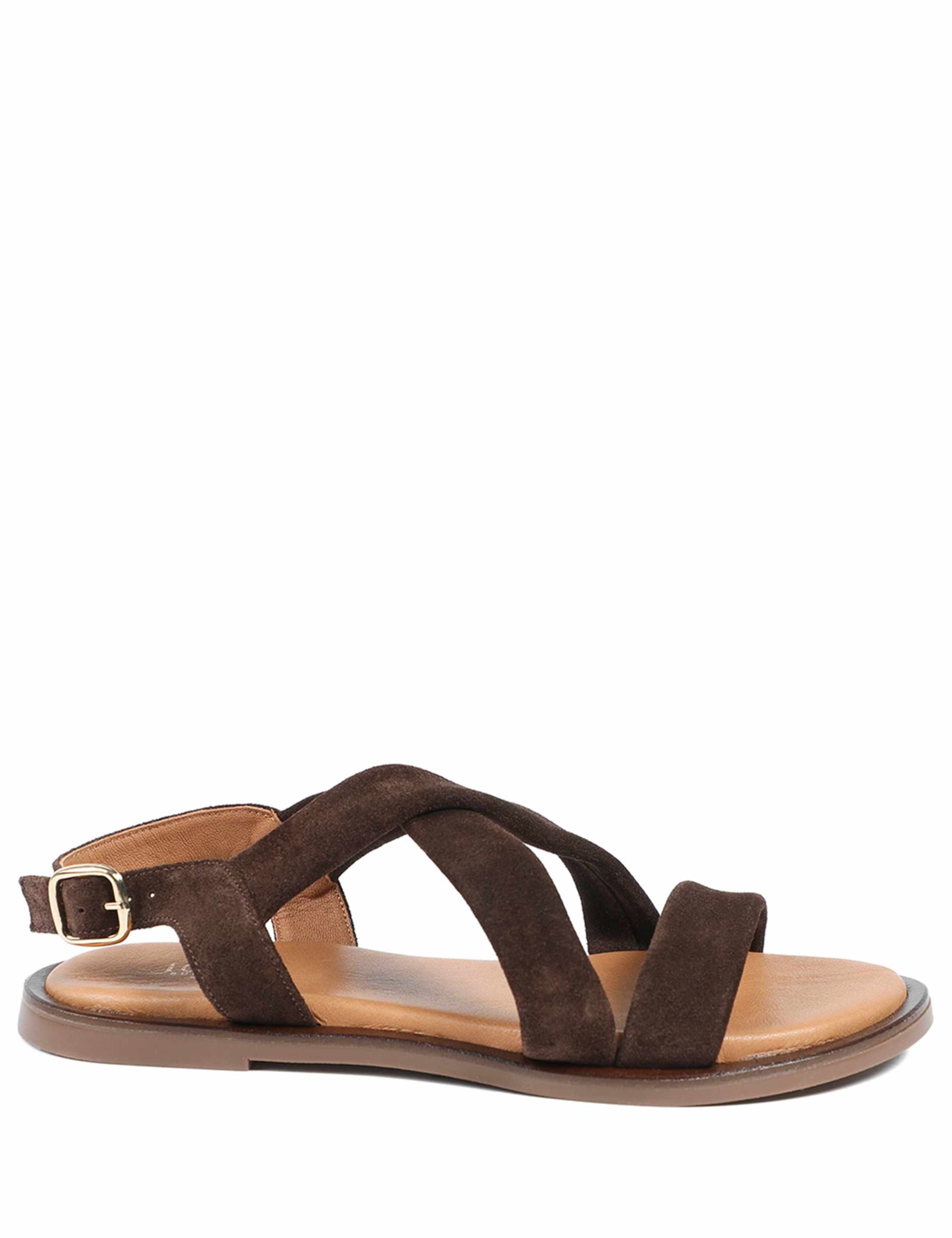 Wide Fit Leather Strappy Flat Sandals 4 of 6