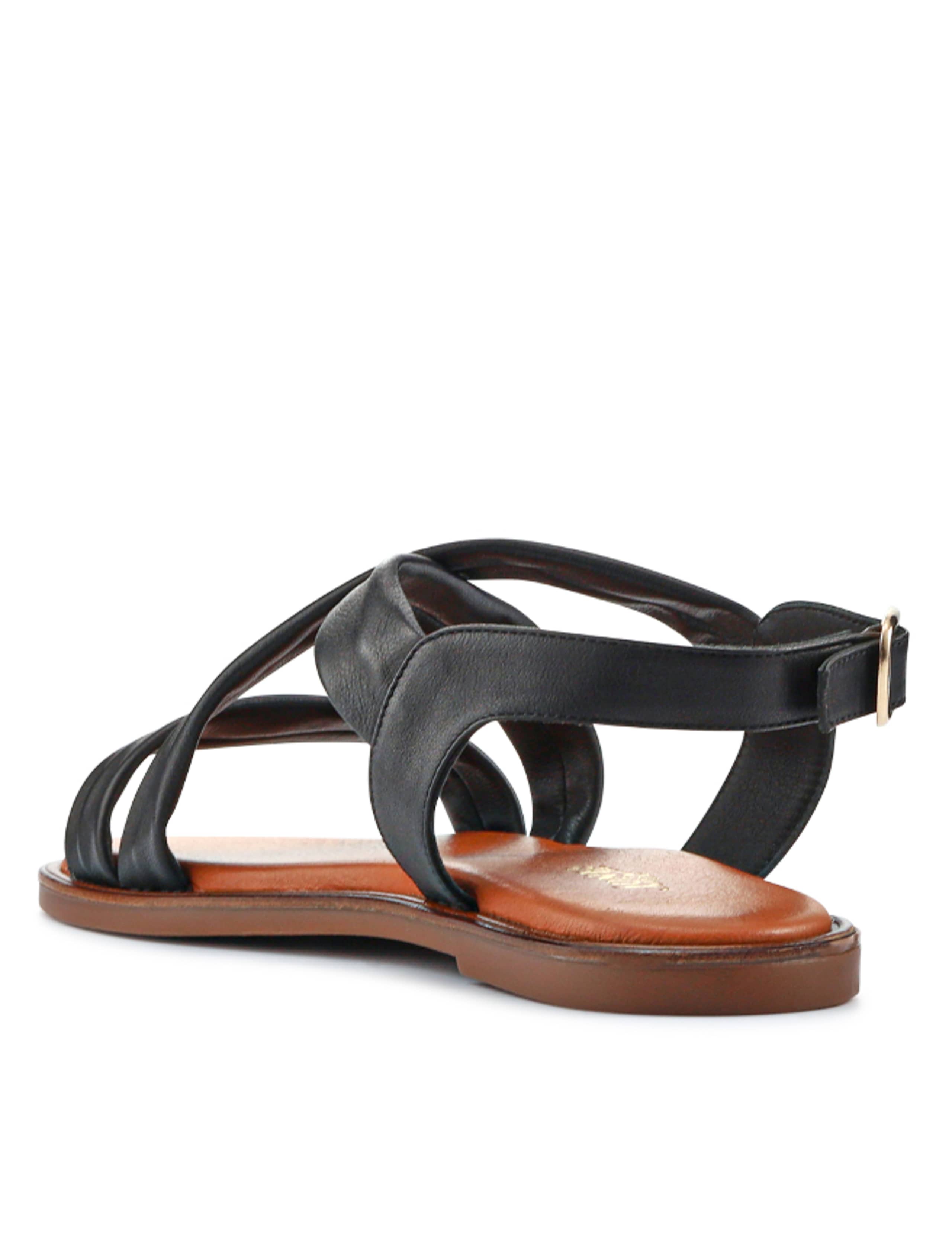 Wide Fit Leather Strappy Flat Sandals 6 of 7