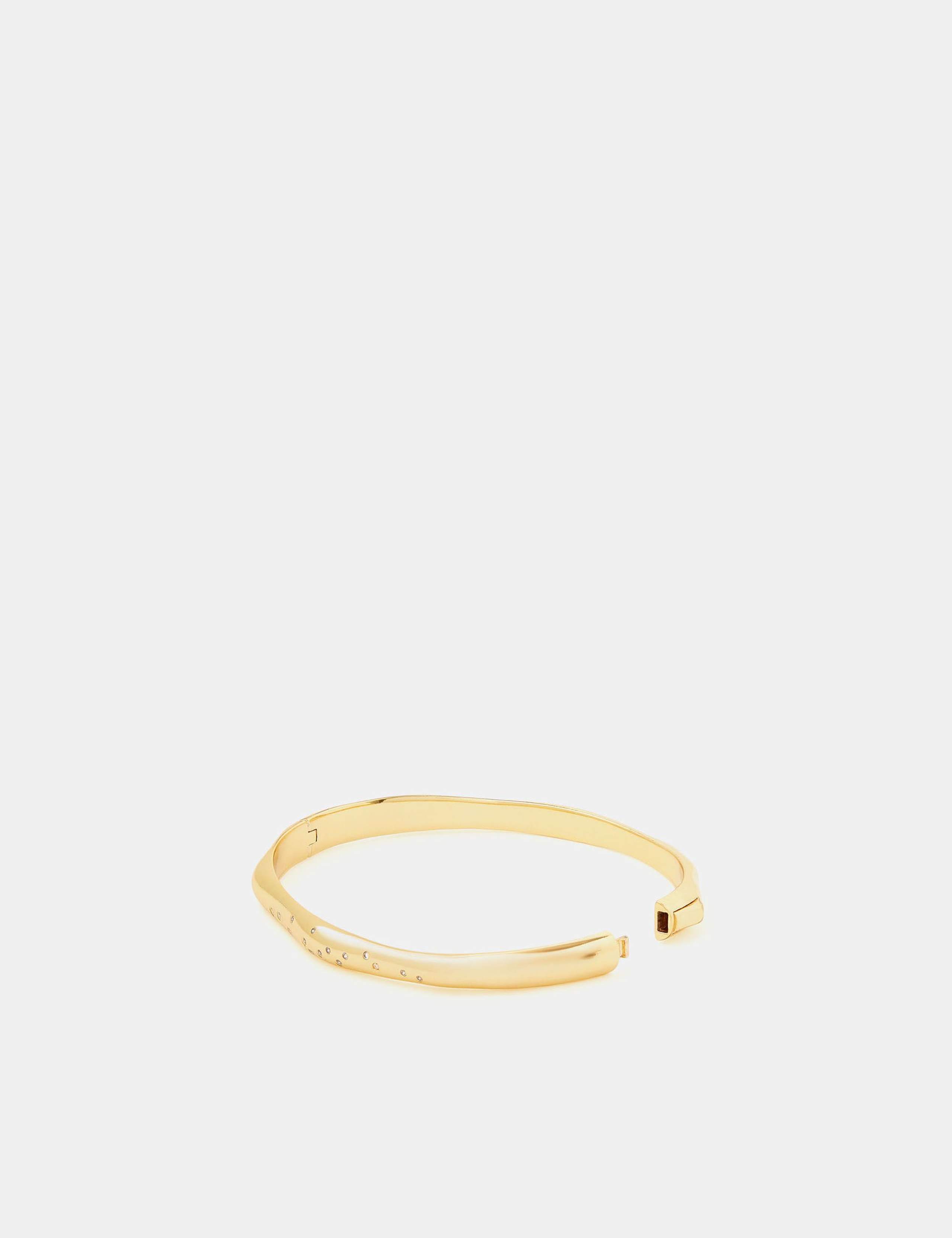 Gold Tone Molten Bangle 2 of 2