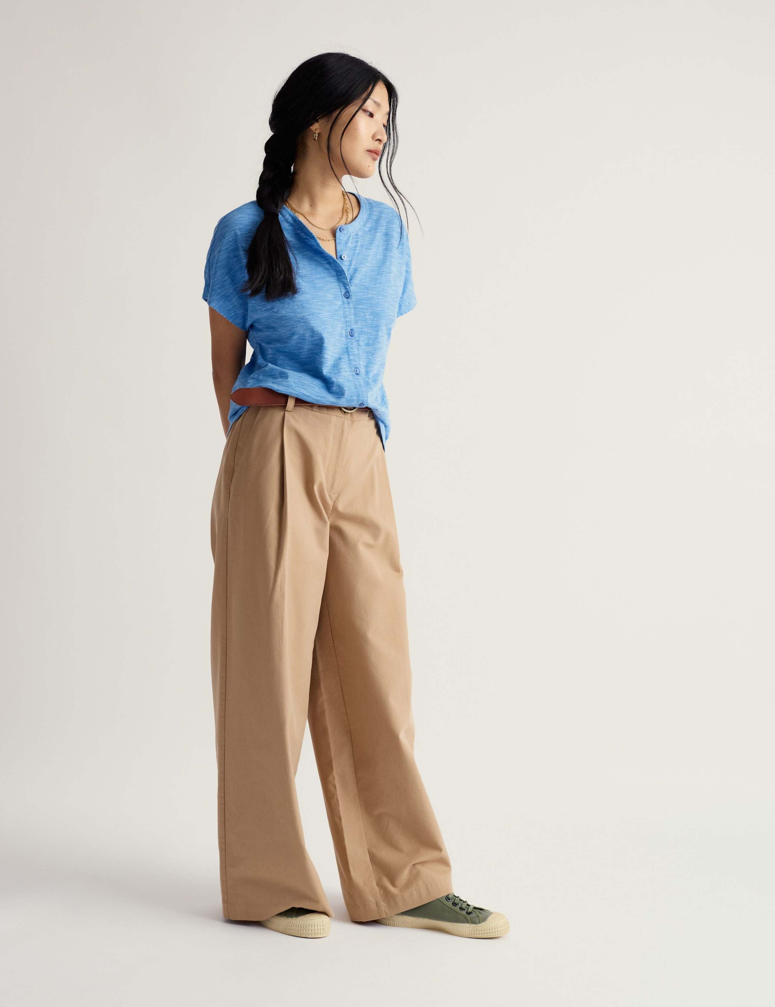 Pure Cotton Textured Button Through Top 3 of 5