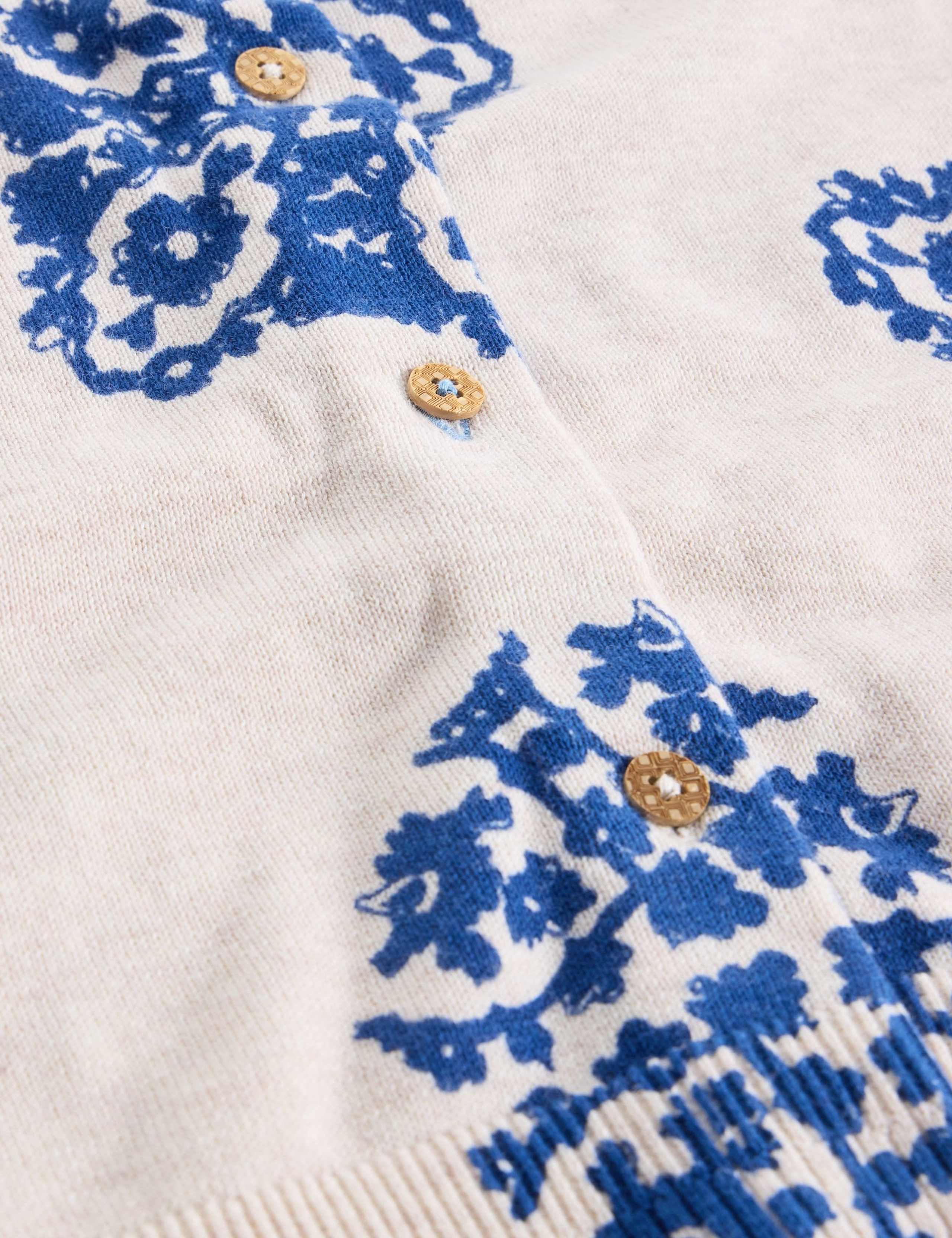 Pure Cotton Printed Crew Neck Cardigan 3 of 6