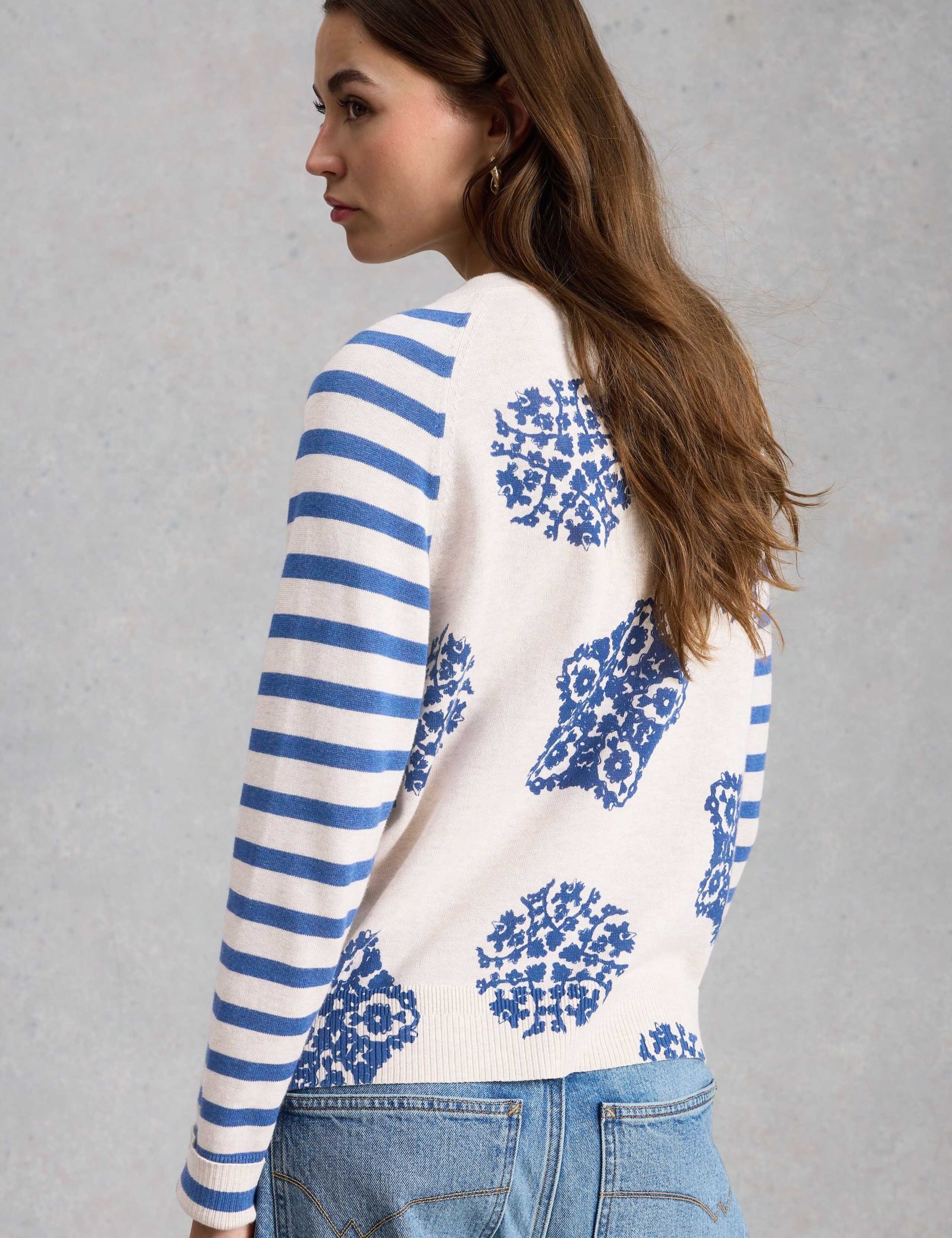 Pure Cotton Printed Crew Neck Cardigan 6 of 6