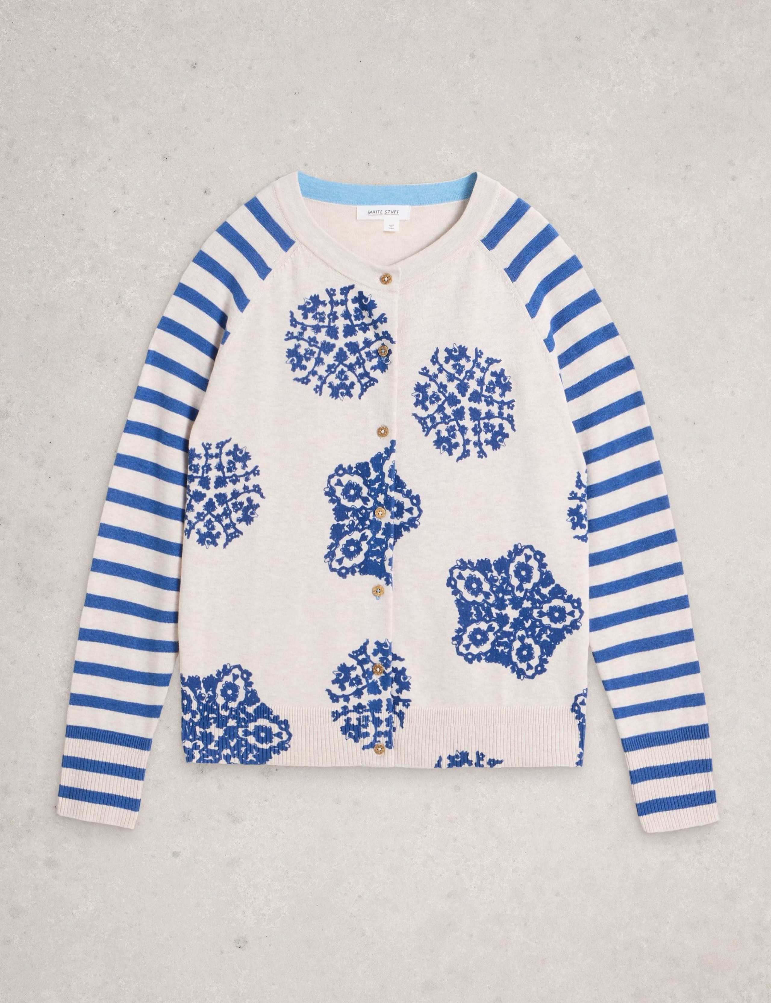 Pure Cotton Printed Crew Neck Cardigan 2 of 6