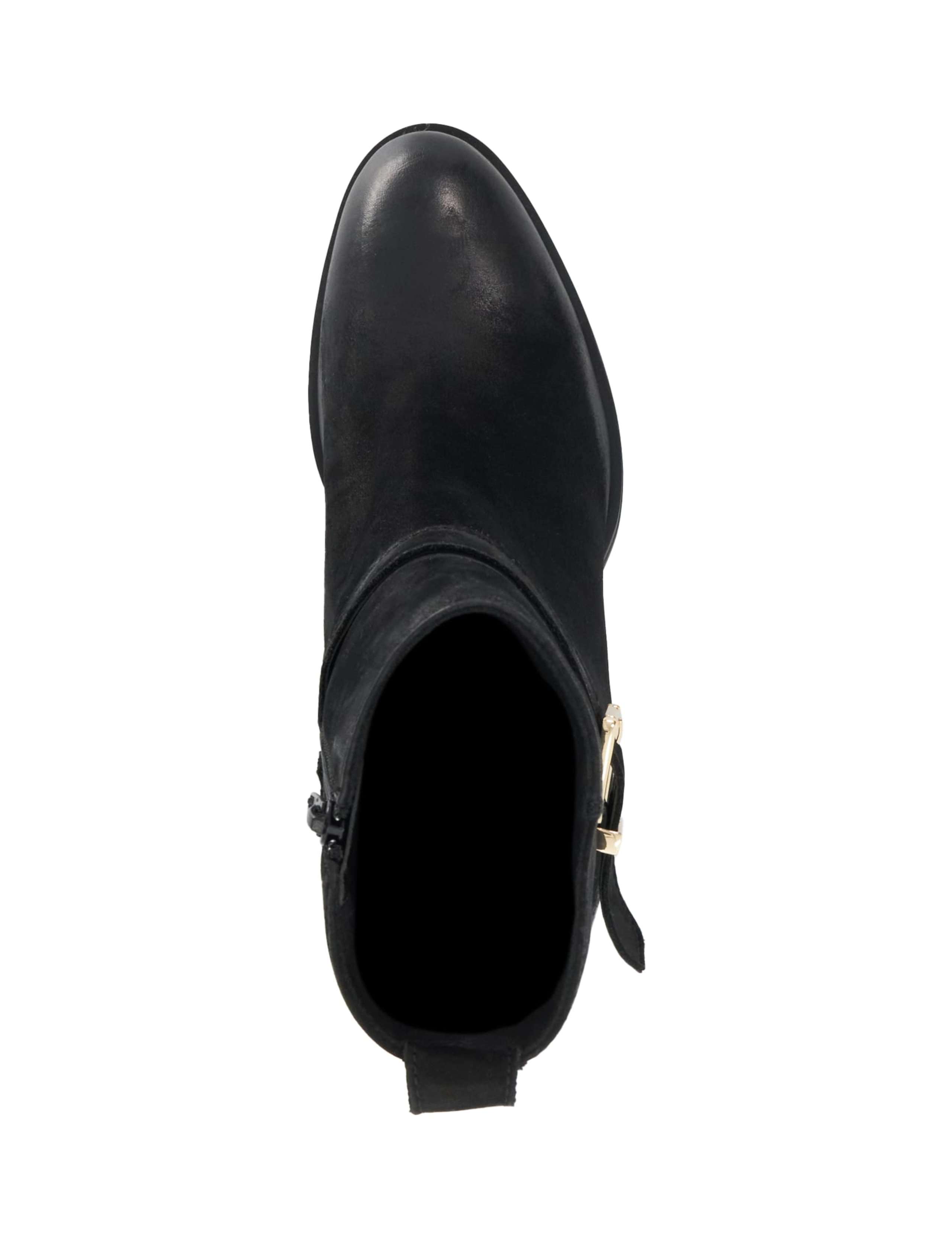 Leather Buckle Block Heel Ankle Boots 2 of 5