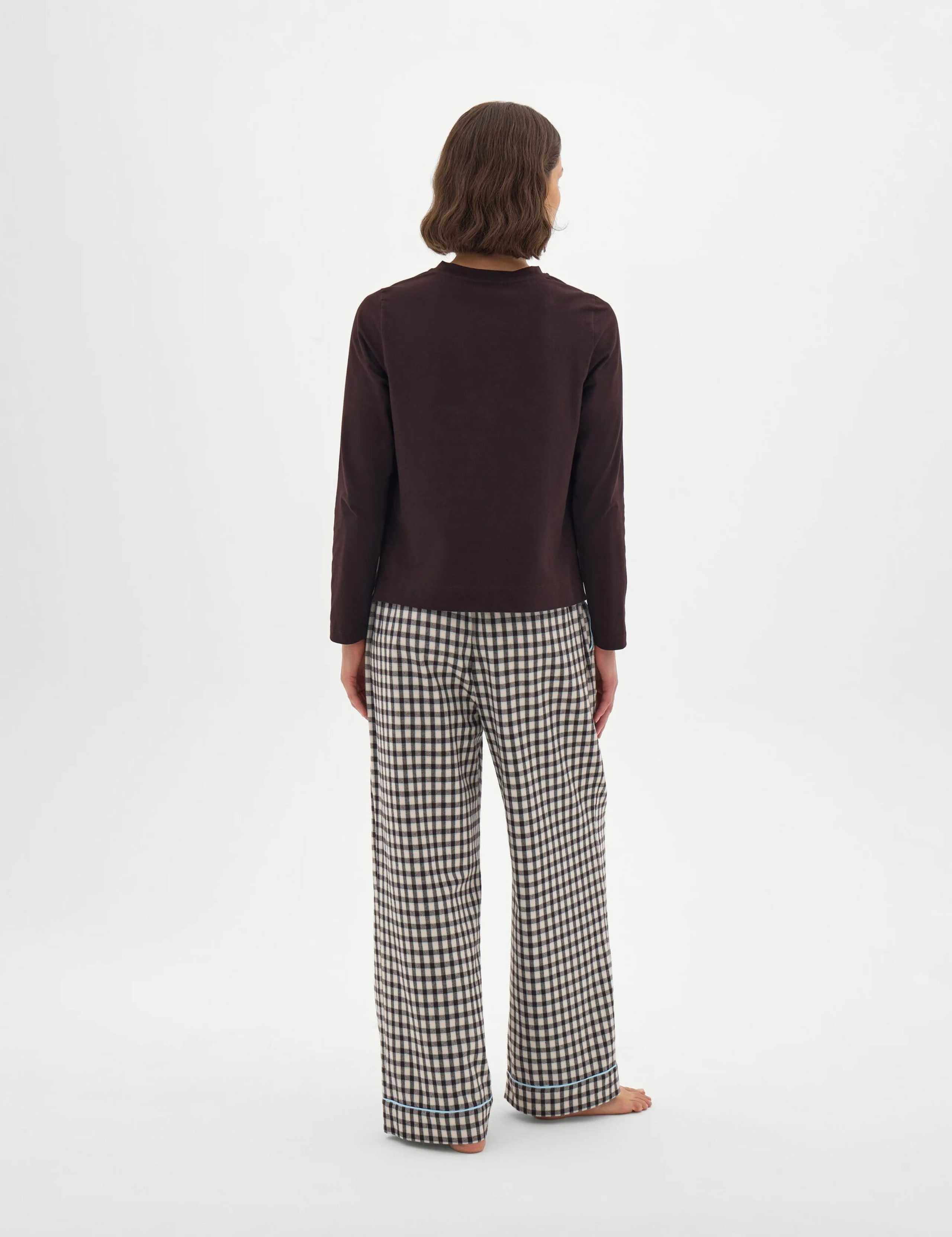 Cotton Wrap Top Checked Pyjama Set 4 of 7