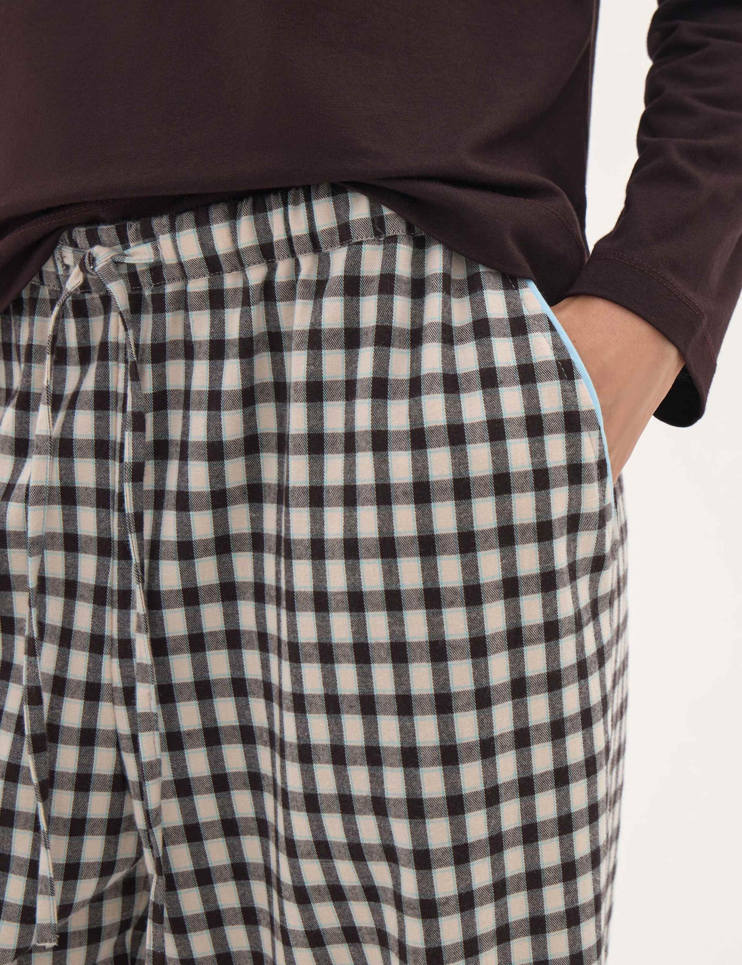 Cotton Wrap Top Checked Pyjama Set 7 of 7
