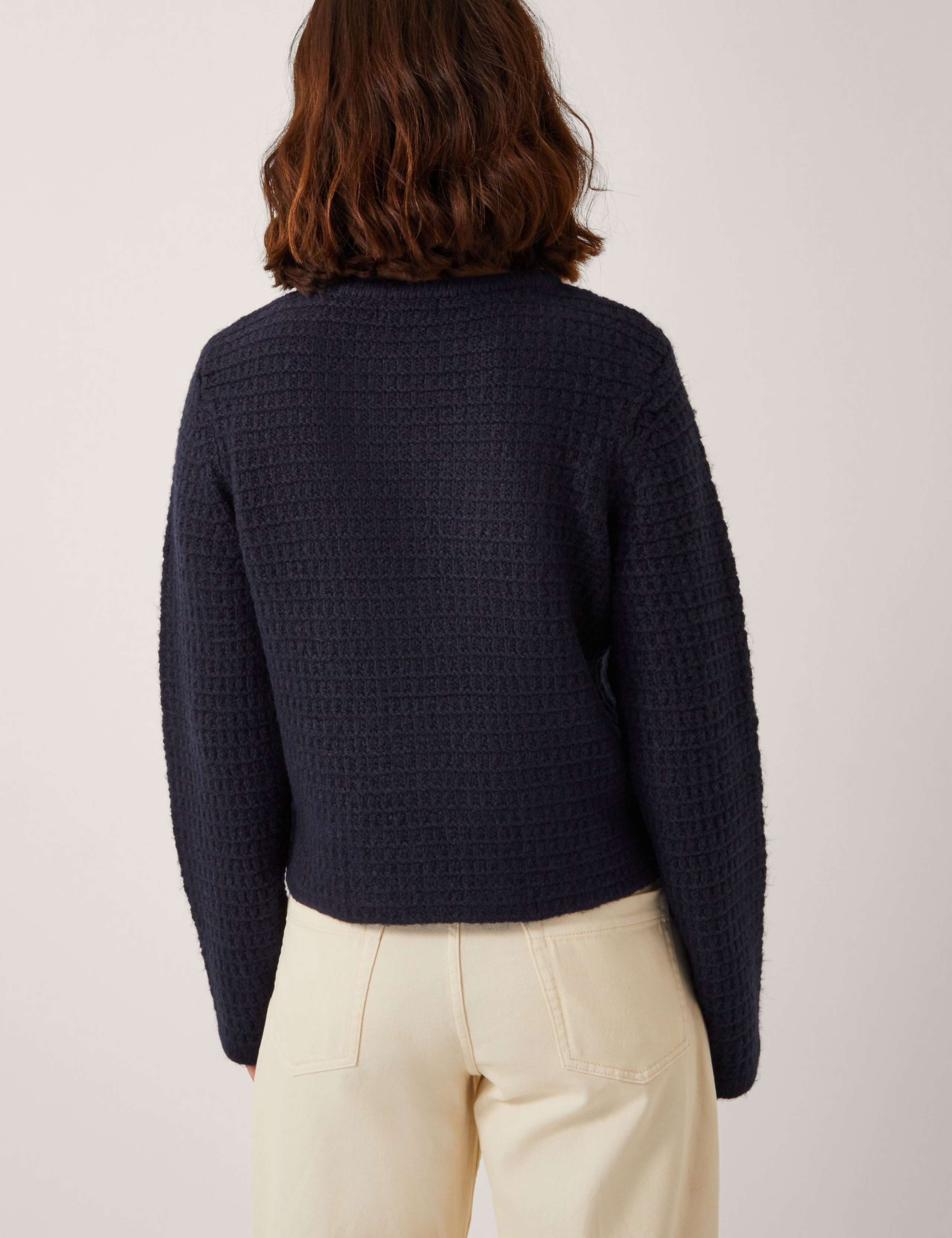 Waffle Knit Button Detail Cardigan 4 of 5