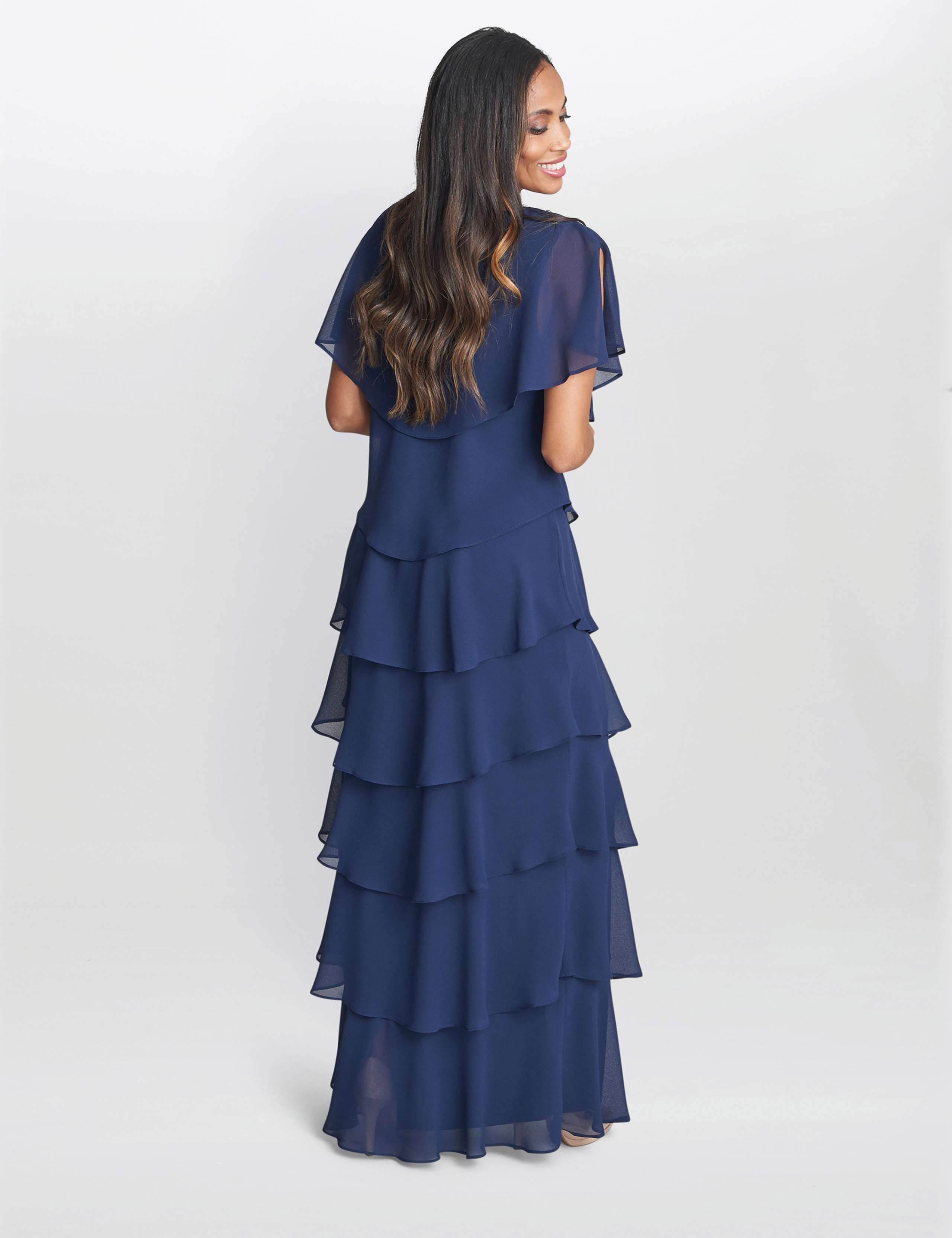 Embellished V-Neck Maxi Tiered Dress 3 of 4