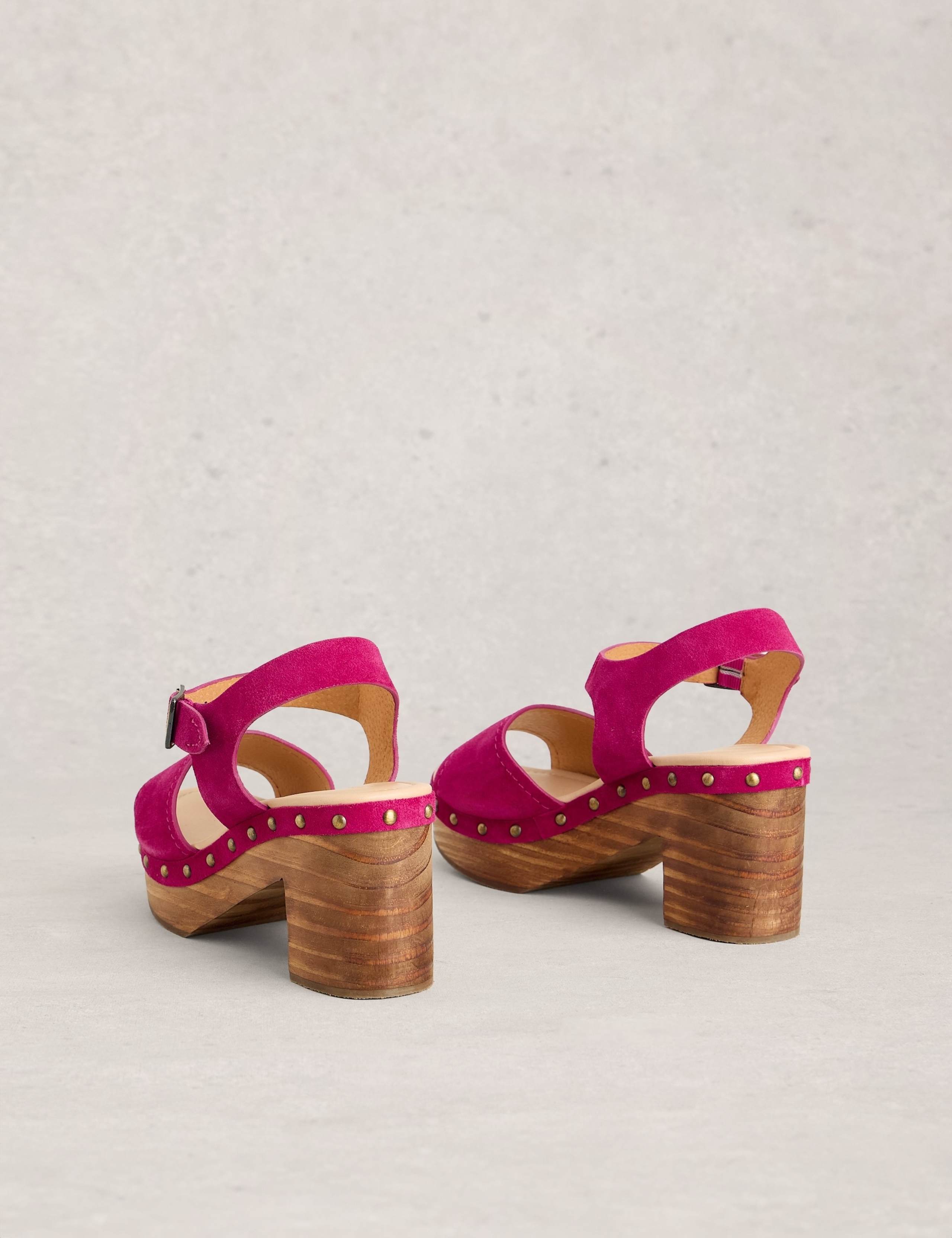 Suede Platform Open Toe Clogs 3 of 4
