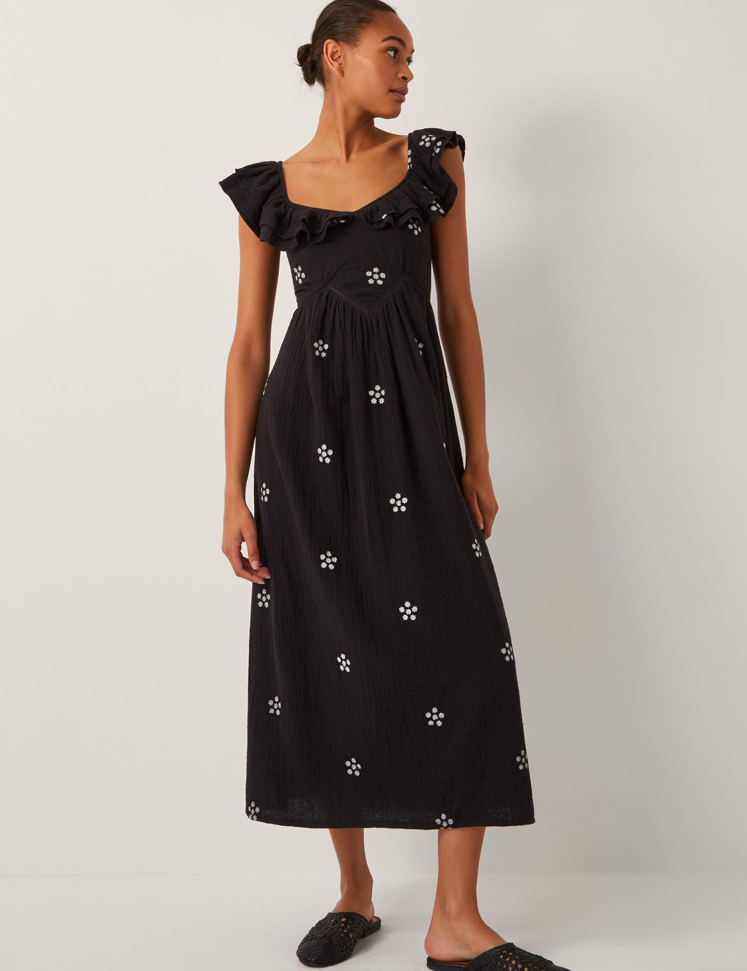 Pure Cotton Floral Skater Dress 1 of 4