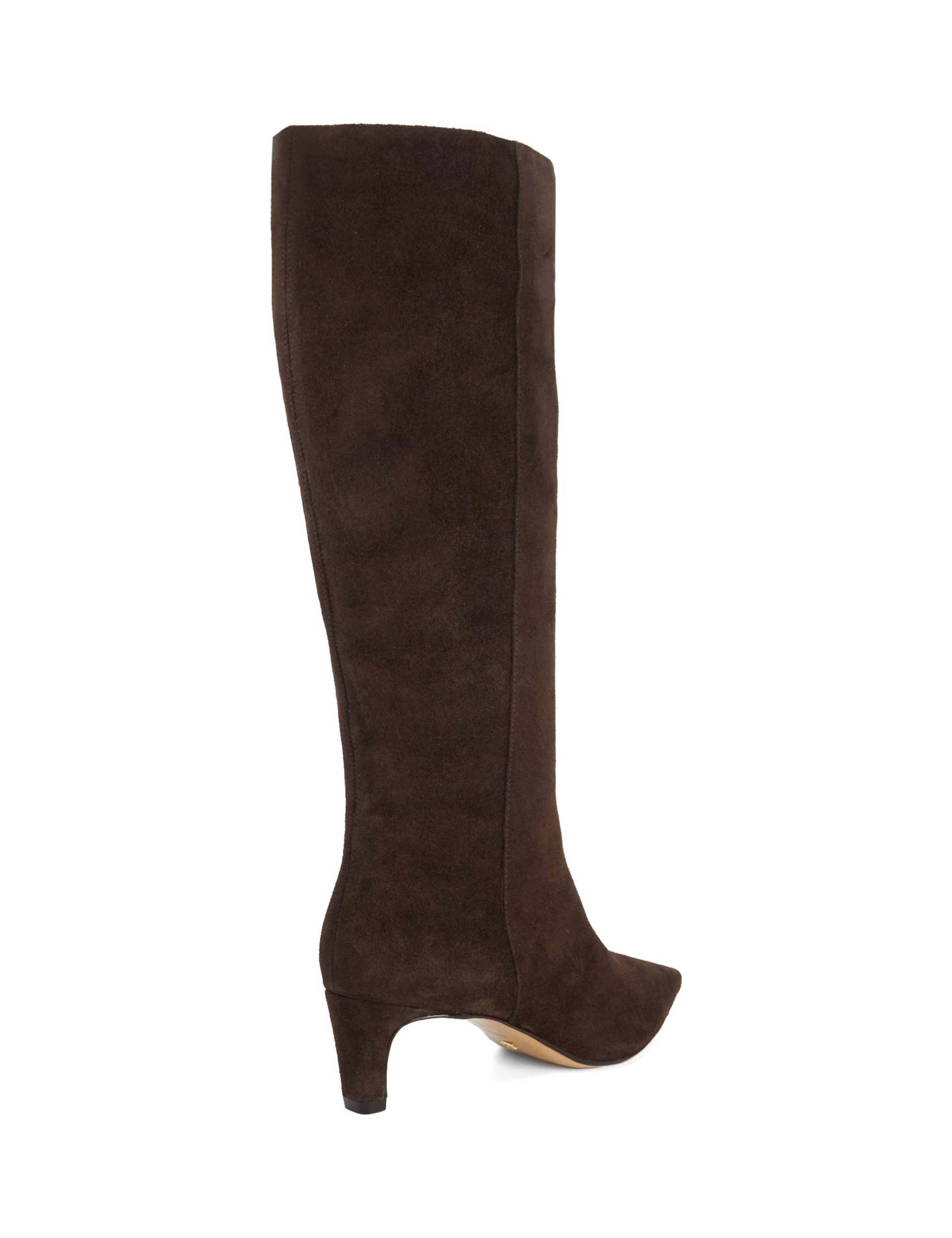 Wide Fit Leather Kitten Heel Knee High Boots 5 of 5