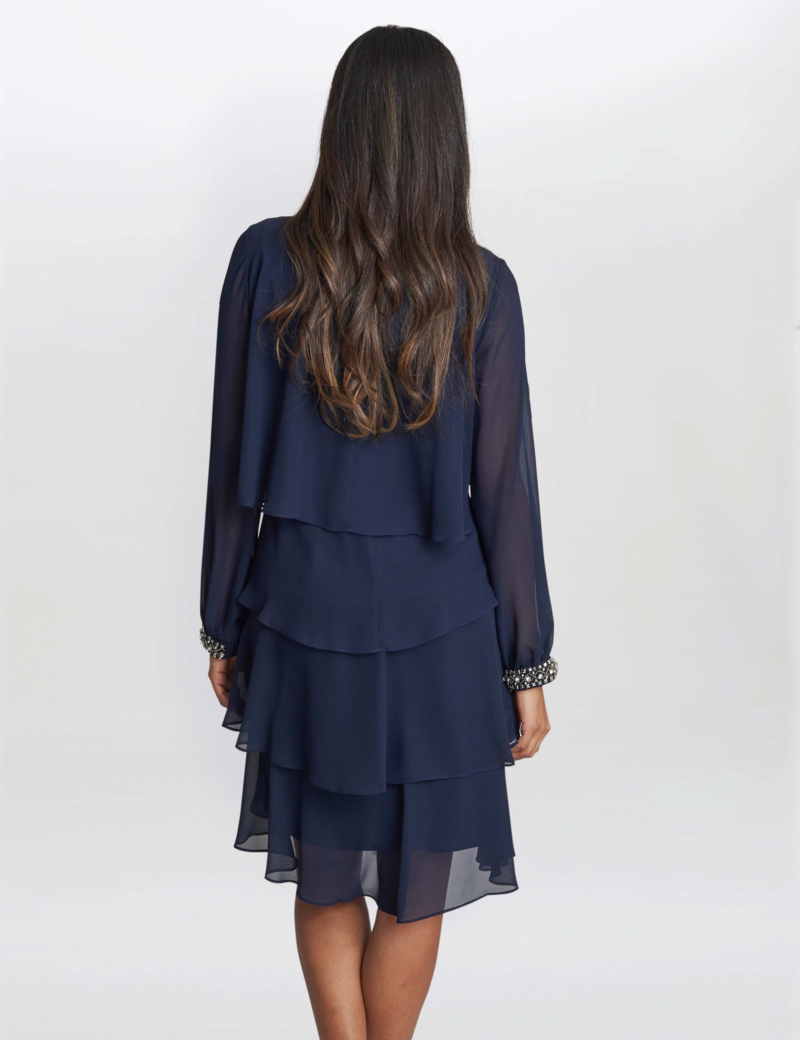 Embellished Knee Length Tiered Dress 3 of 5