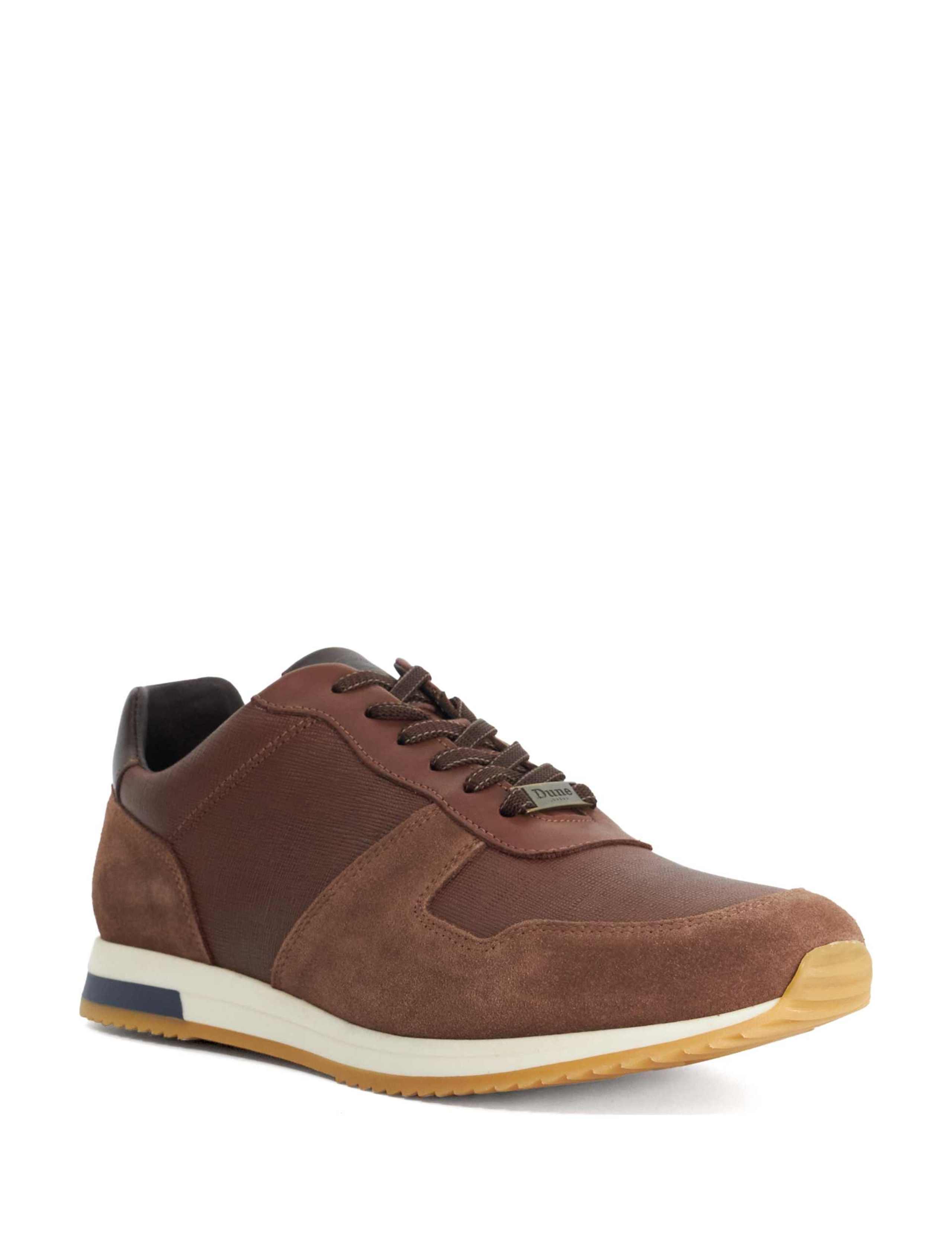 Wide Fit Leather Lace Up Trainers 3 of 5