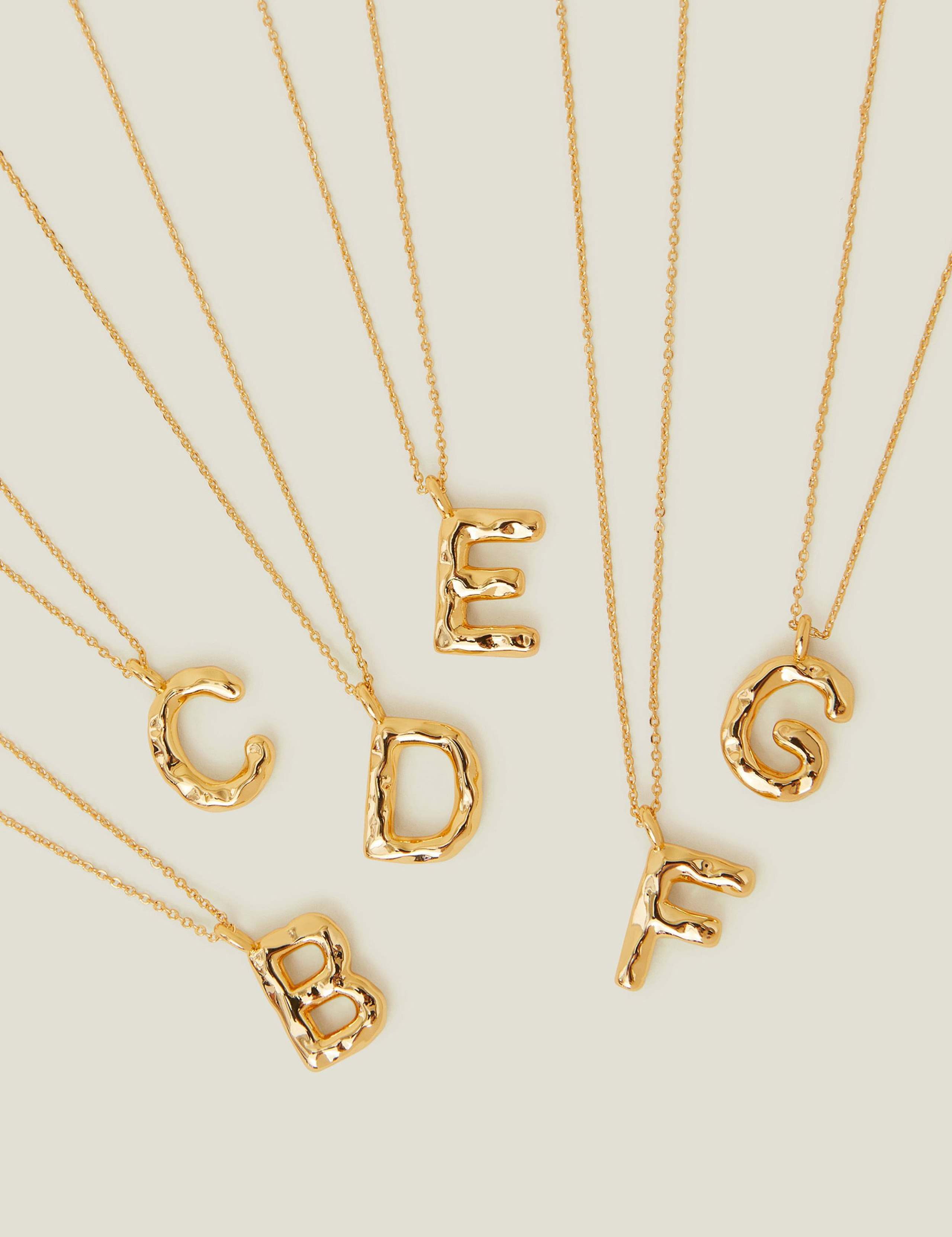 14ct Gold Plated Initial Pendant Necklace 4 of 5