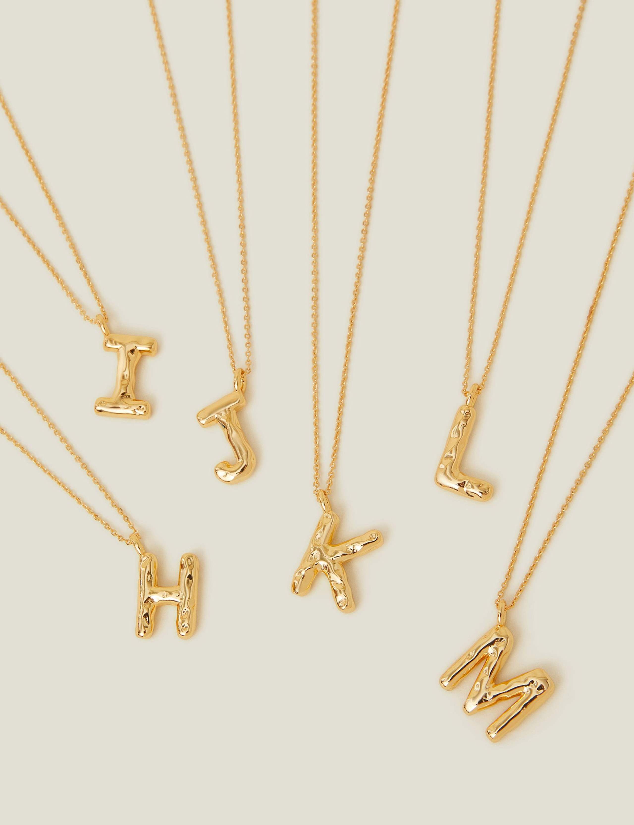 14ct Gold Plated Initial Pendant Necklace 5 of 5