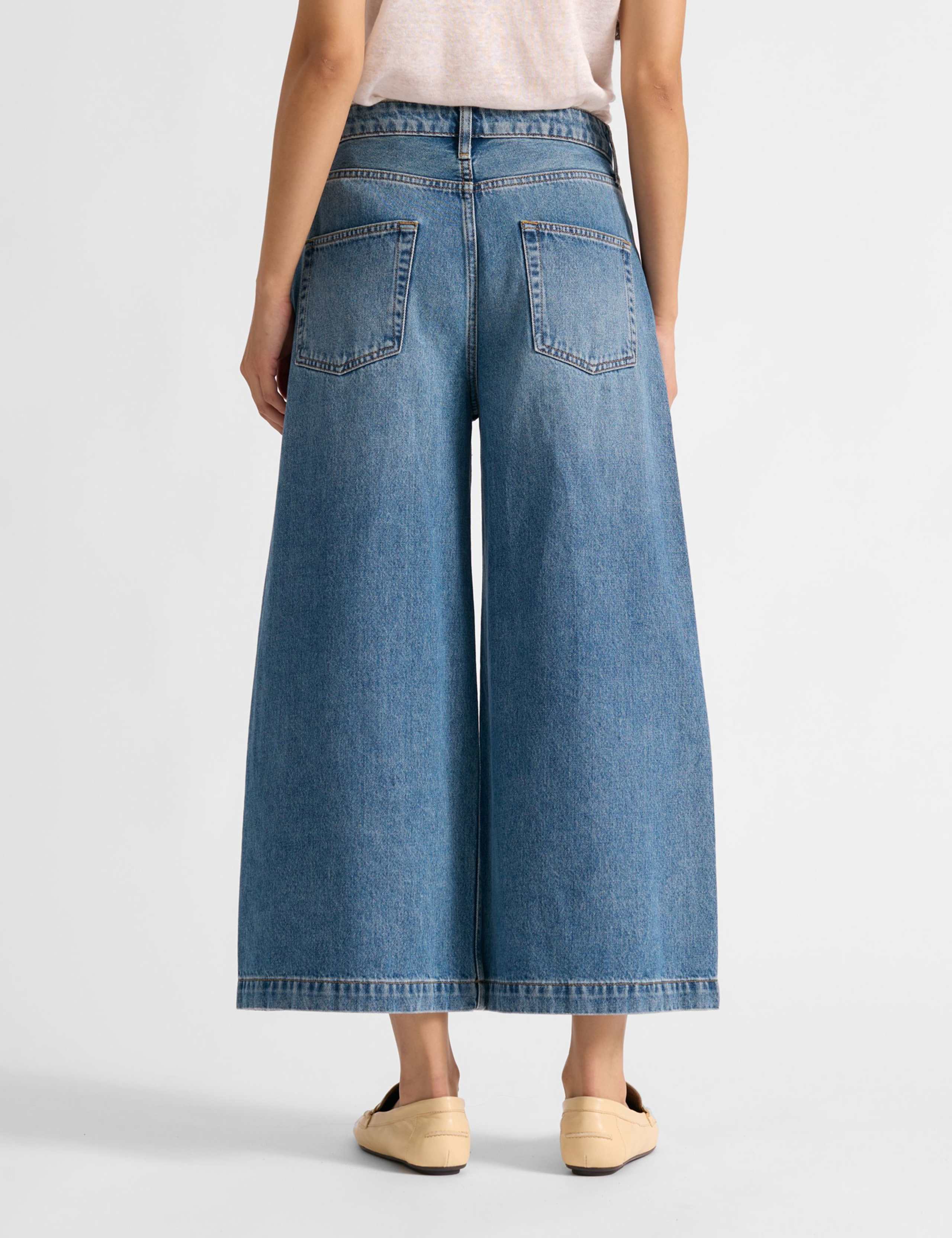 Denim Wide Leg Culottes 4 of 4