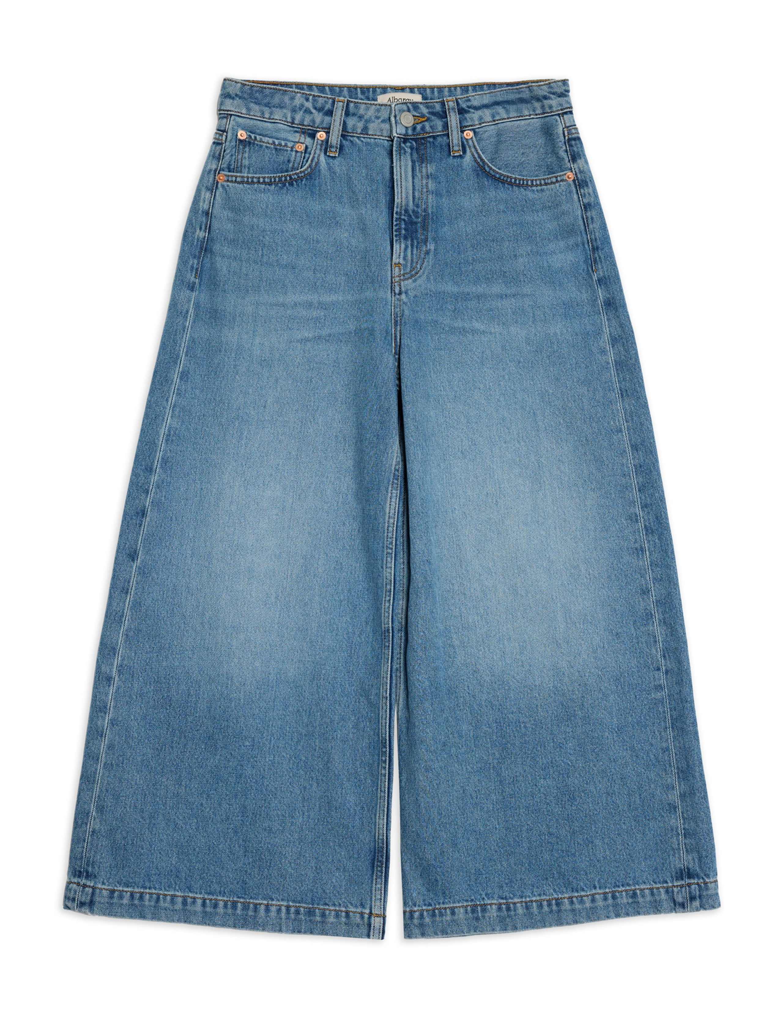 Denim Wide Leg Culottes 2 of 4