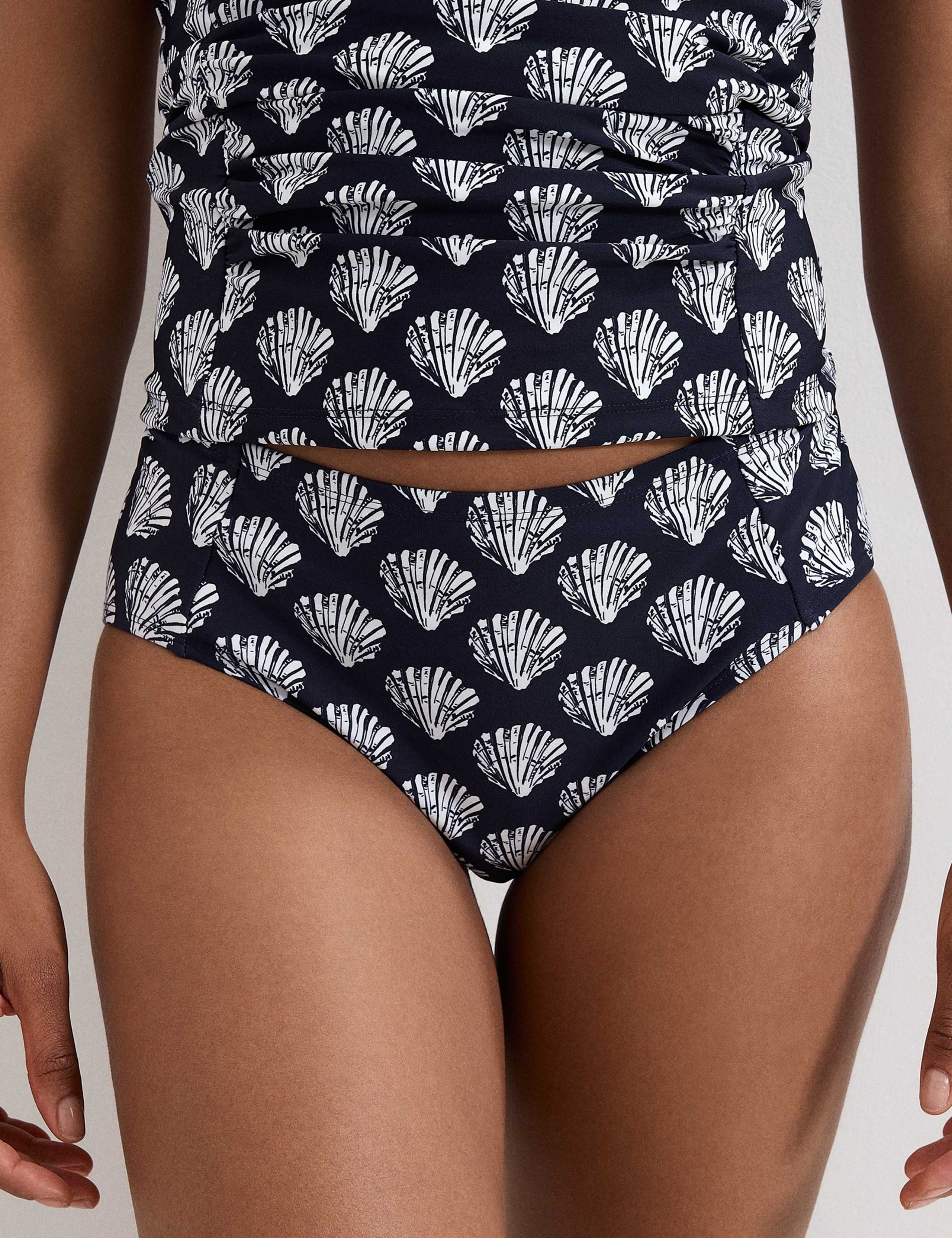 Shell Print High Waisted Bikini Bottoms 5 of 8