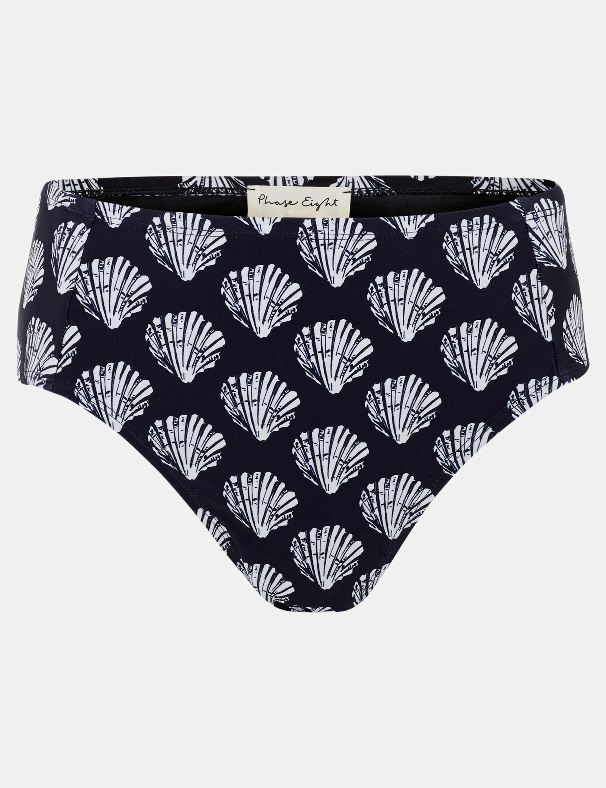 Shell Print High Waisted Bikini Bottoms 2 of 8