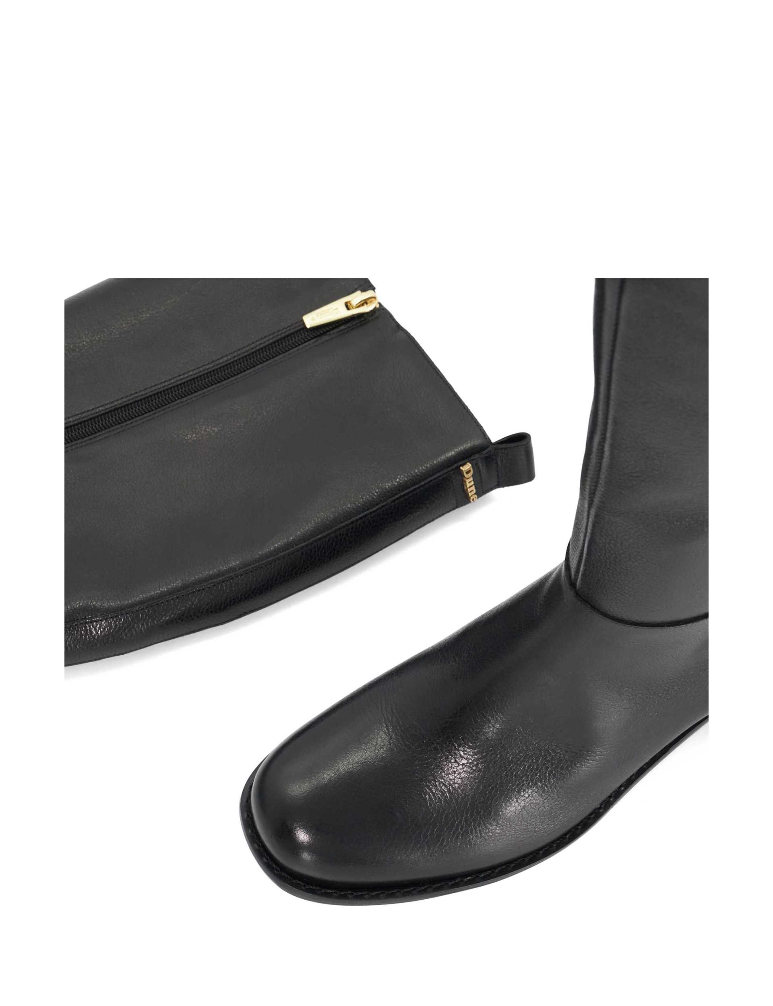 Wide Fit Leather Block Heel Knee High Boots 4 of 6