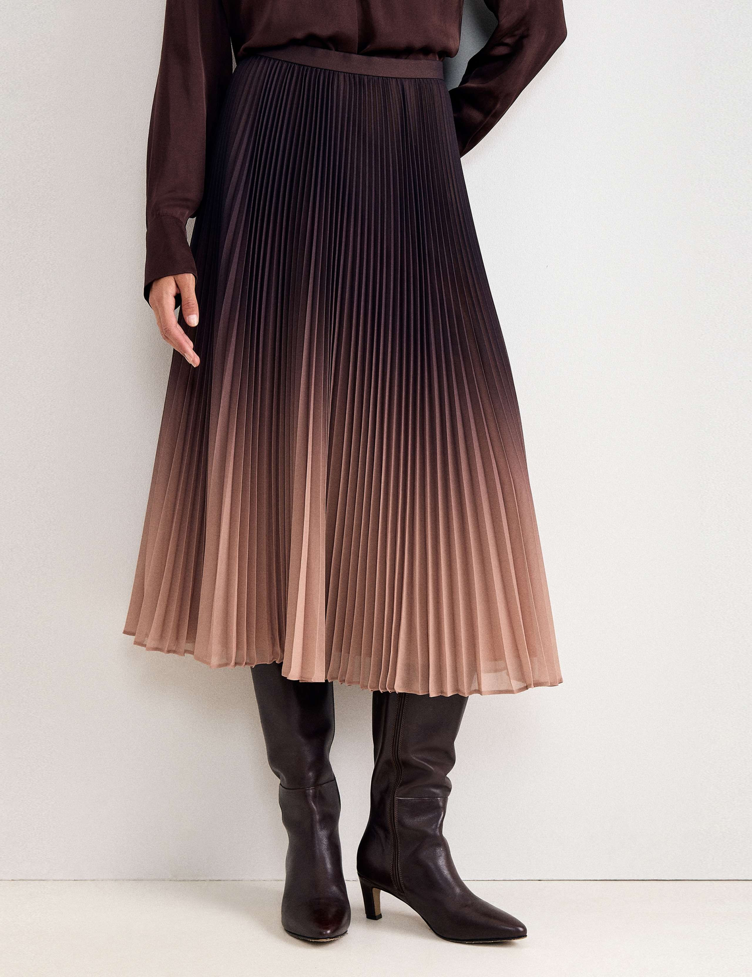 Ombre Pleated Midi Skirt 4 of 6
