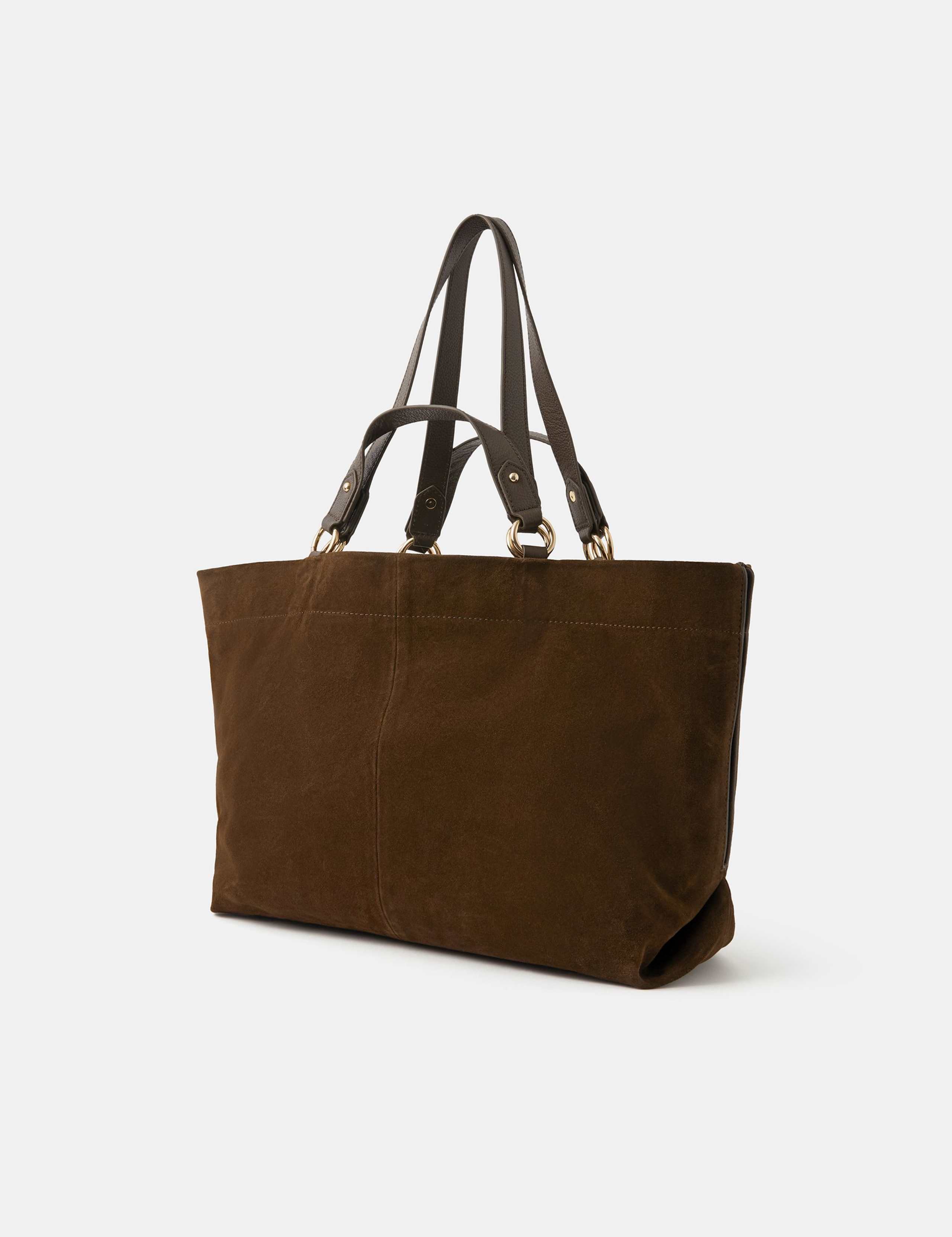 Suede Multi Handle Tote Bag 2 of 4