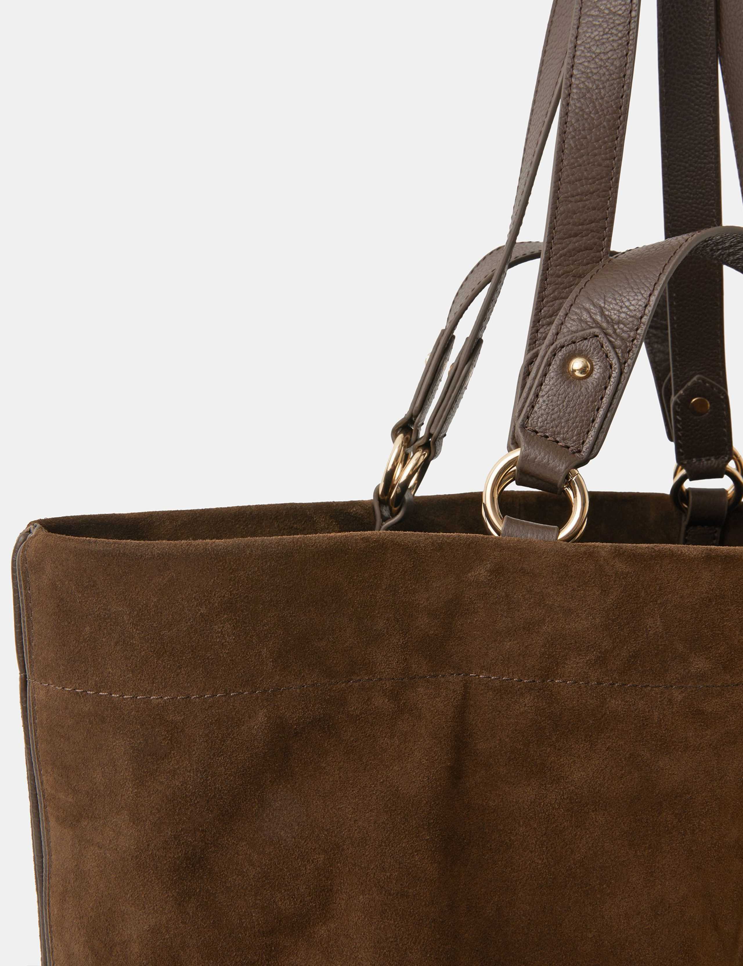 Suede Multi Handle Tote Bag 3 of 4