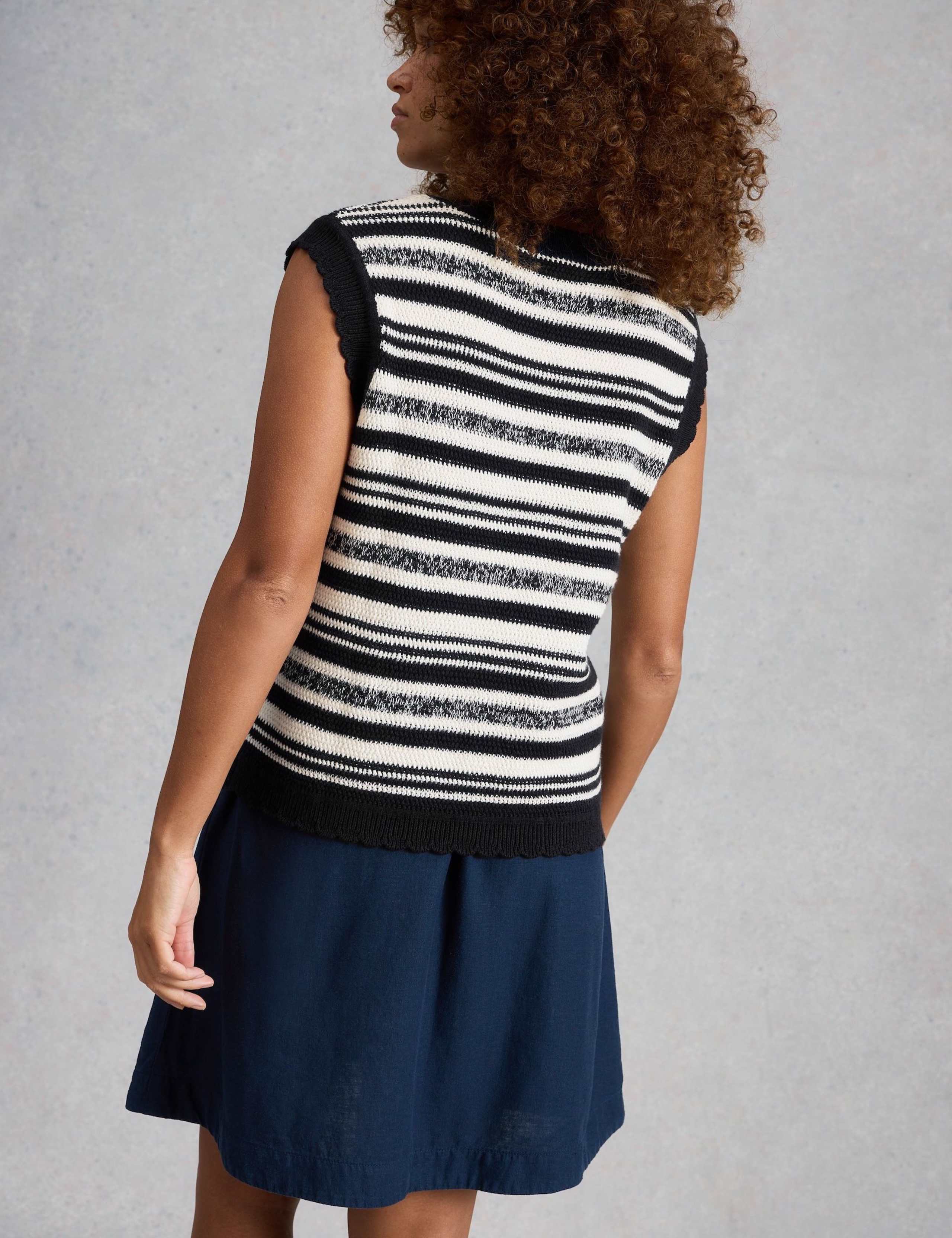 Pure Cotton Striped Knitted Vest 4 of 6