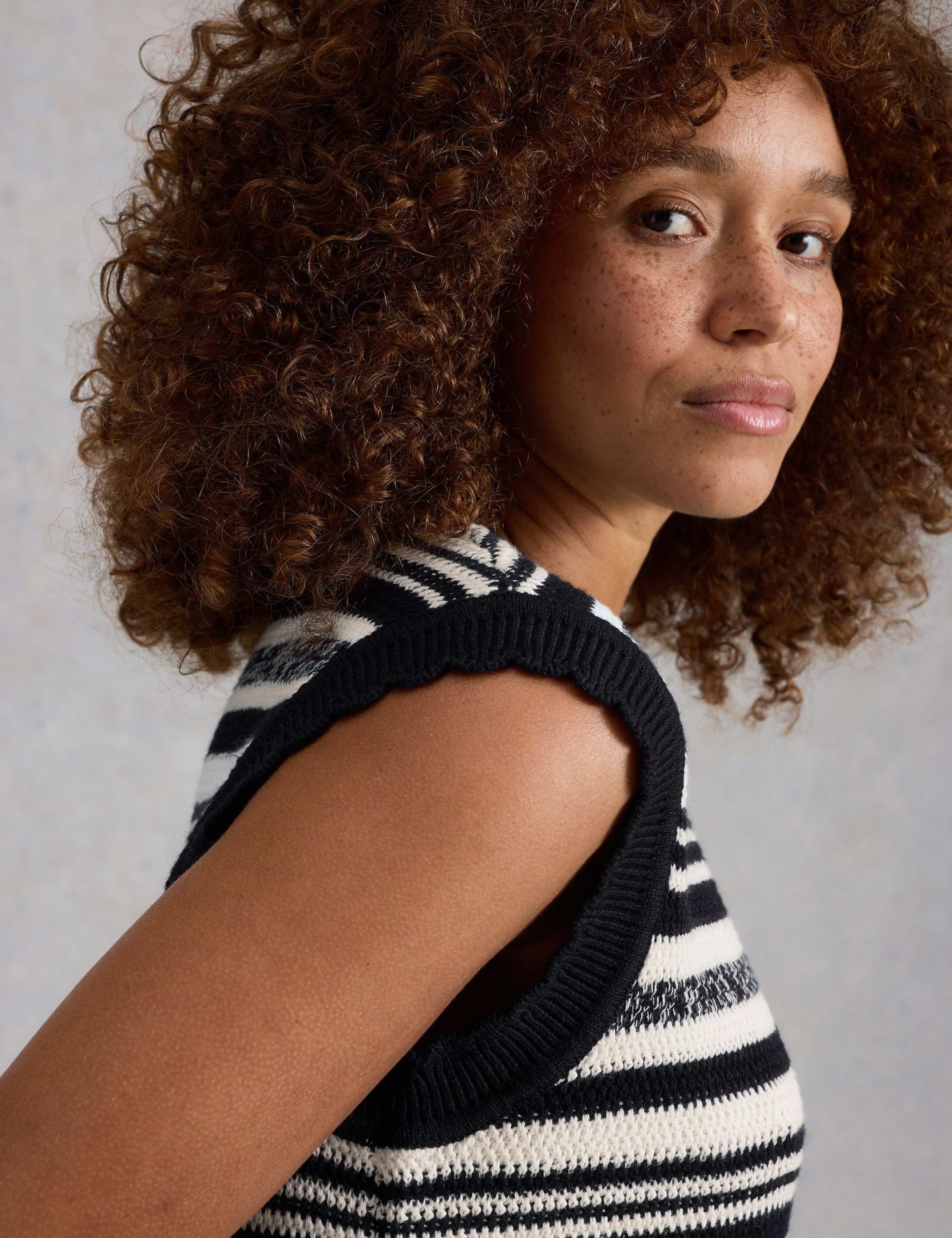 Pure Cotton Striped Knitted Vest 6 of 6