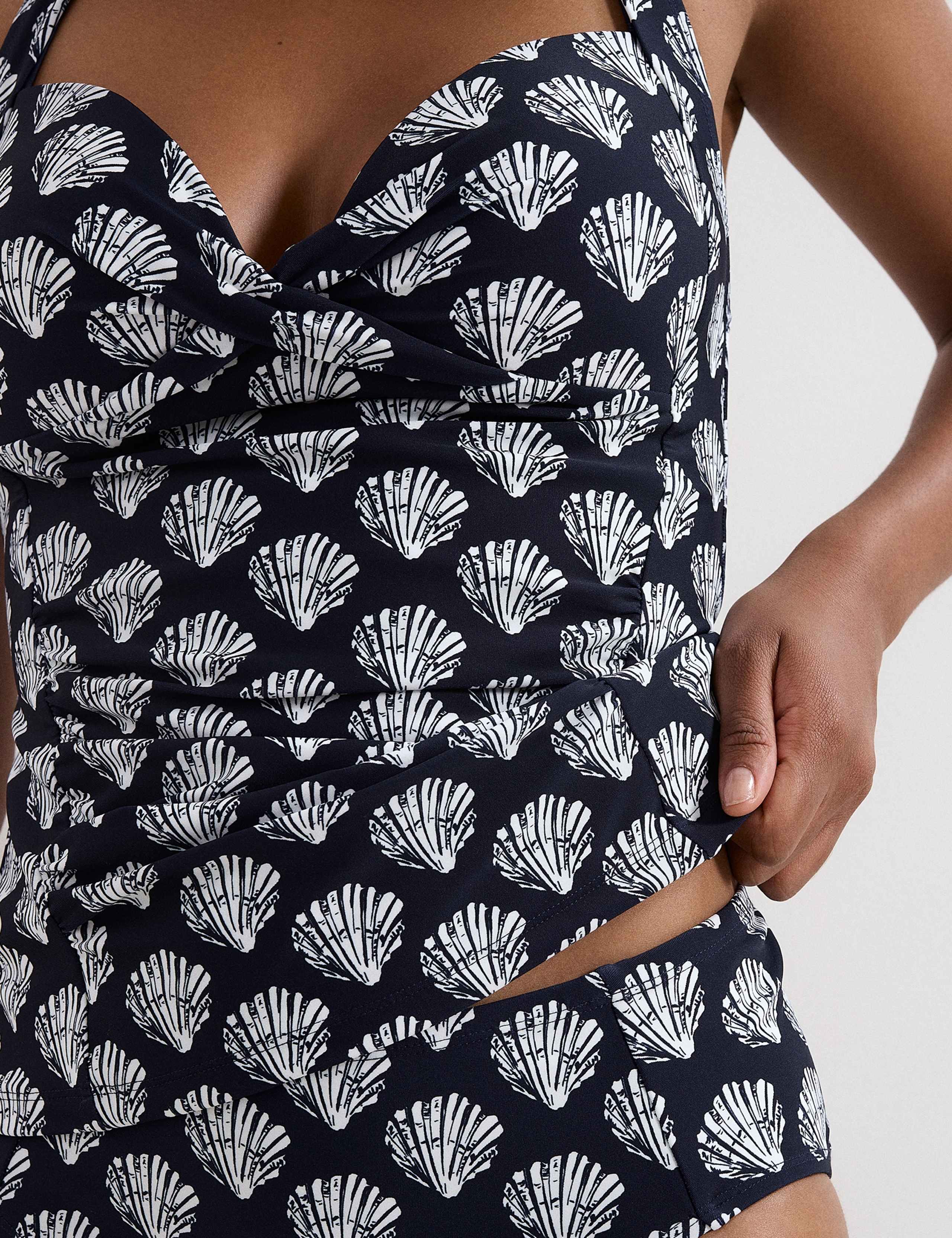 Shell Print Padded Halterneck Tankini Top 8 of 8
